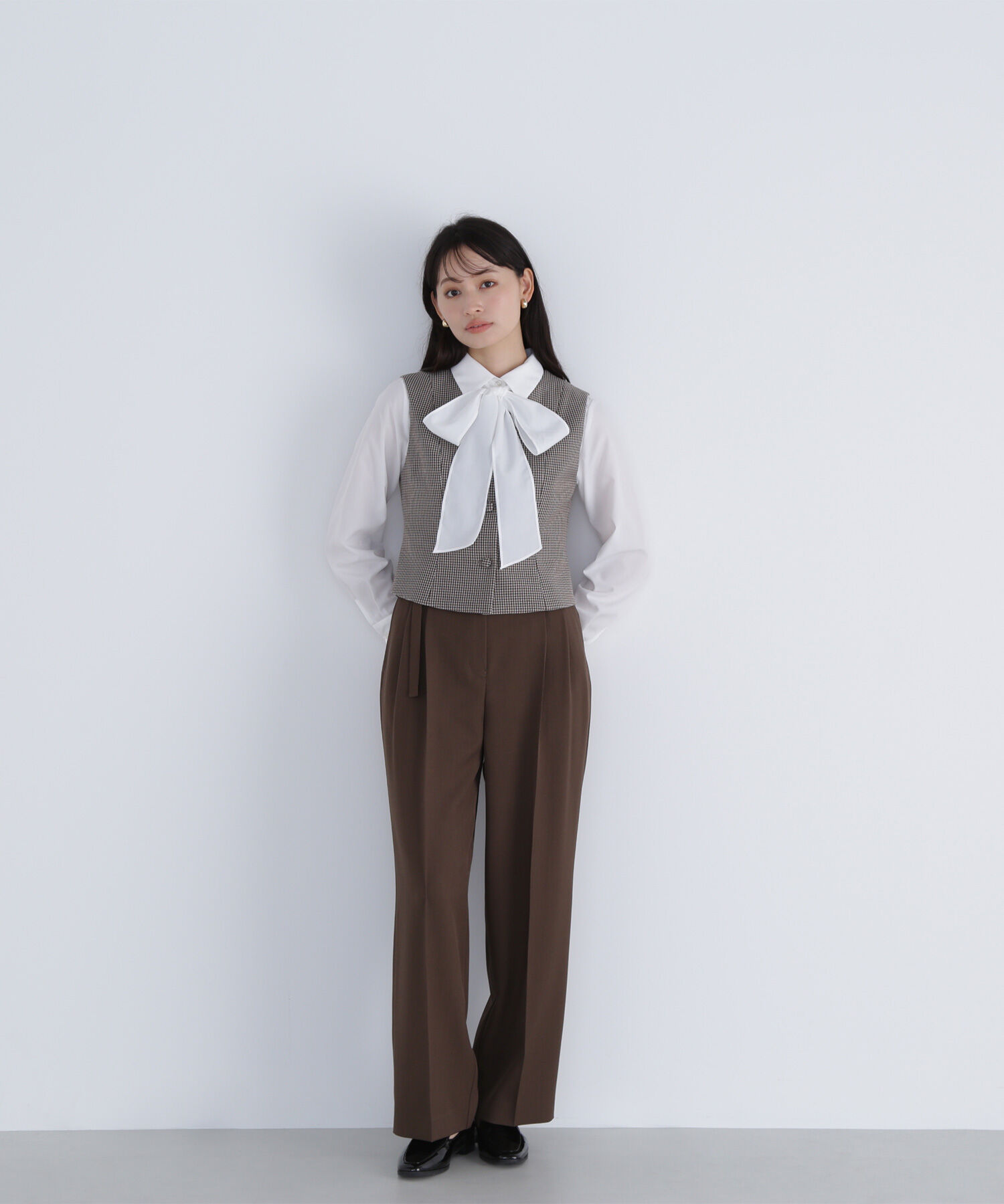  「シャツカラーリボンブラウス」|シャツ・ブラウス|