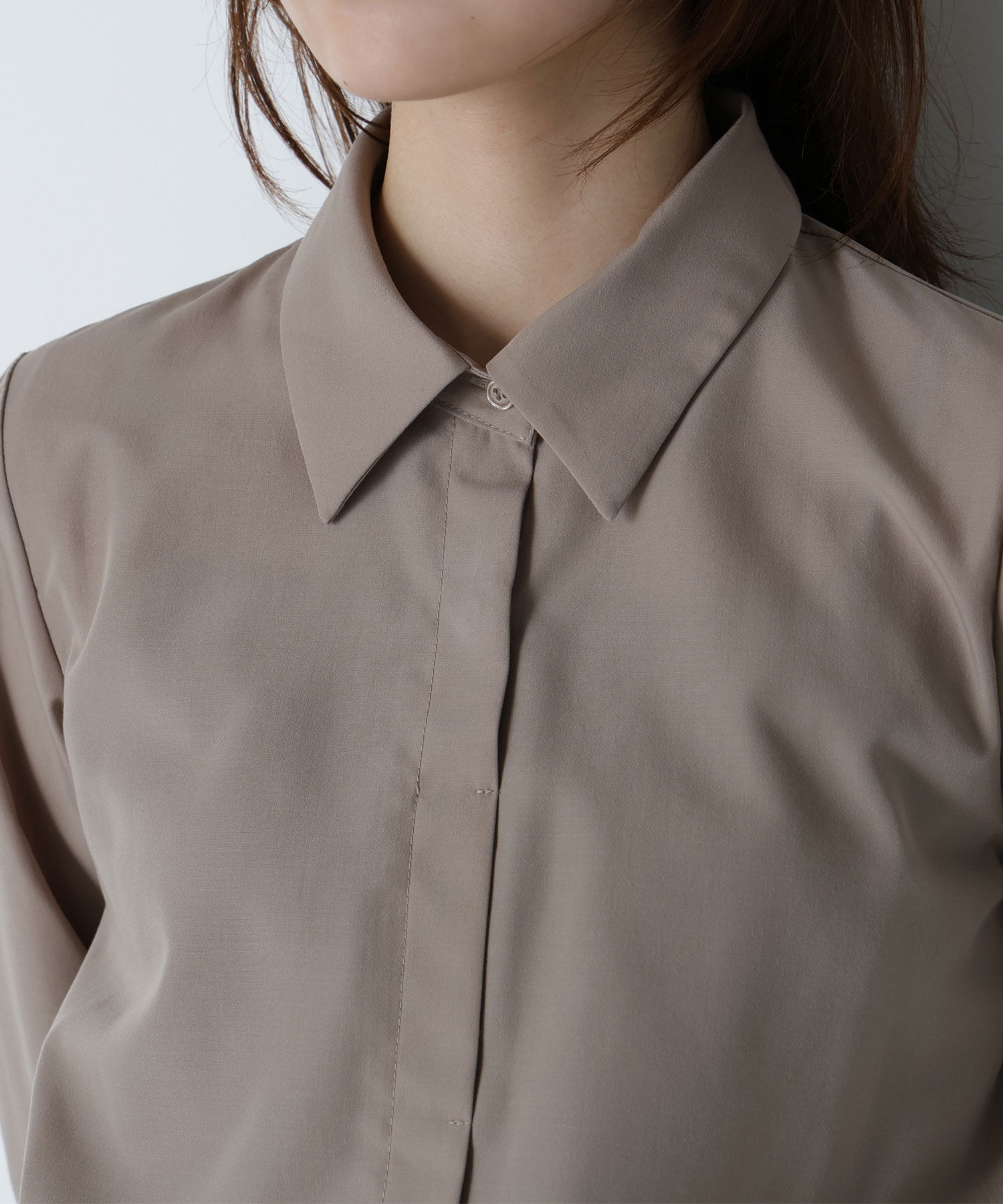  「シャツカラーリボンブラウス」|シャツ・ブラウス|