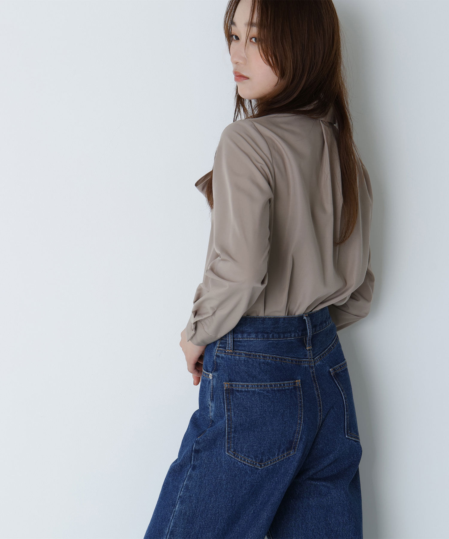  「シャツカラーリボンブラウス」|シャツ・ブラウス|