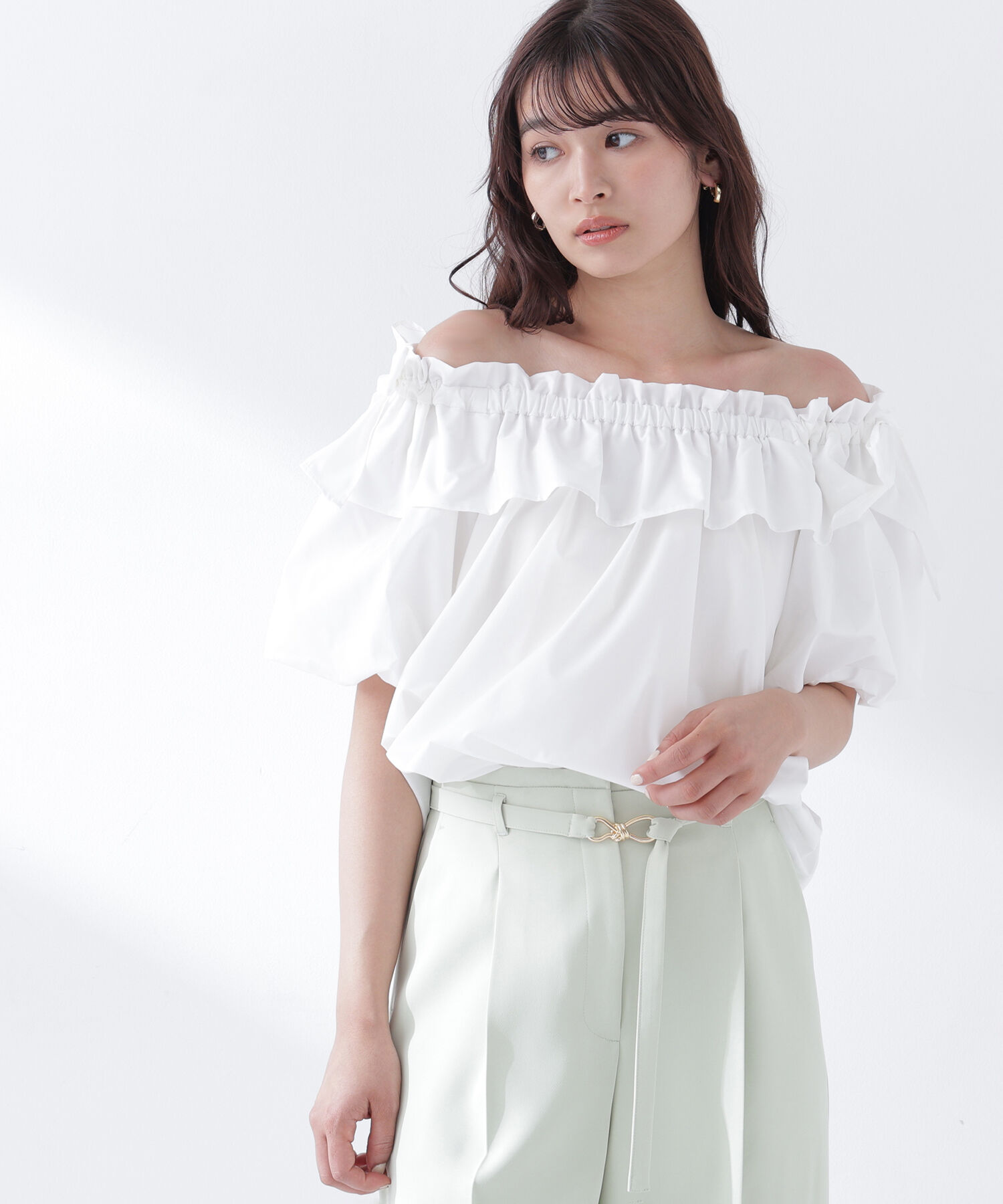  「ショルダーリボンブラウス」|シャツ・ブラウス|