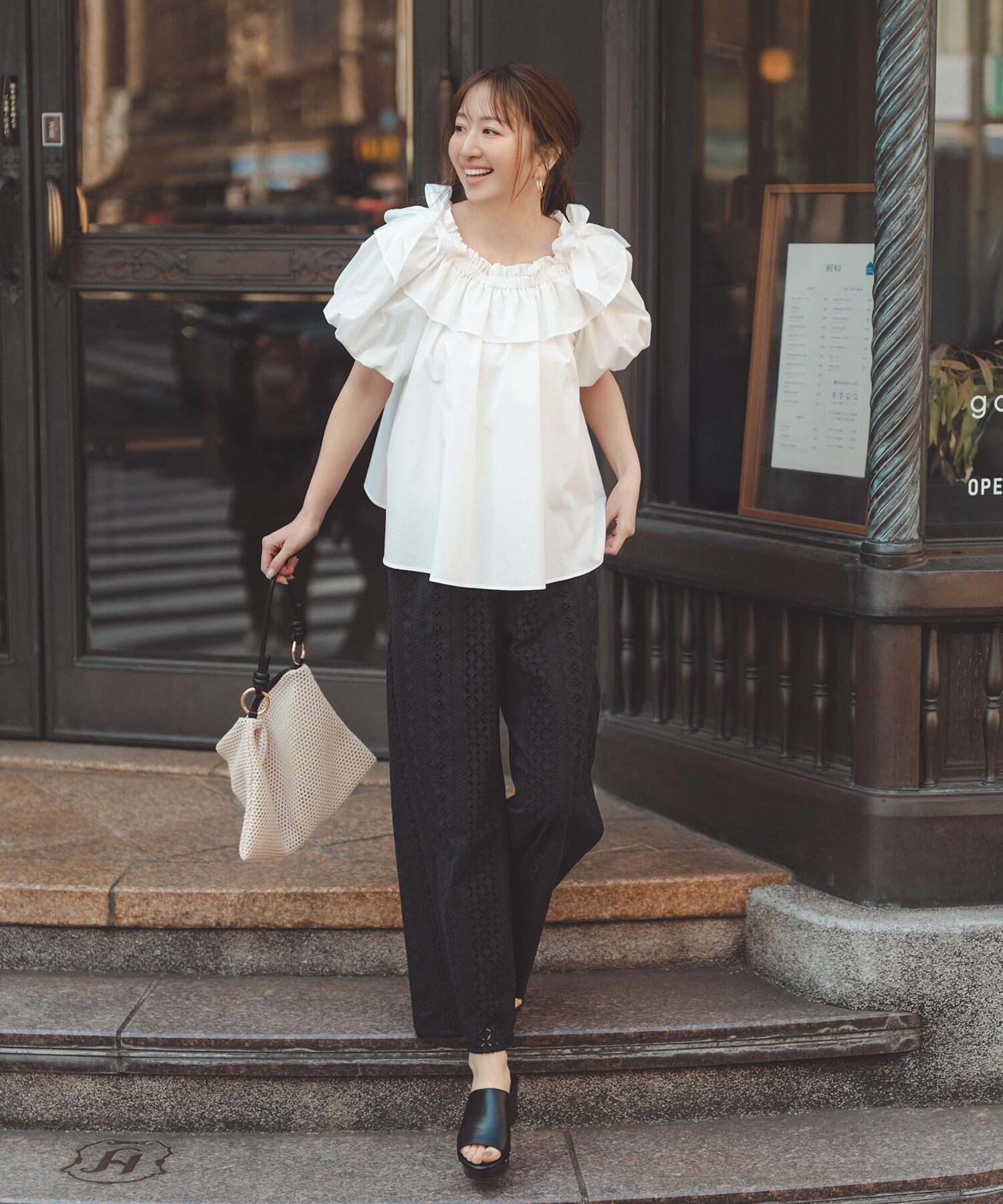  「ショルダーリボンブラウス」|シャツ・ブラウス|