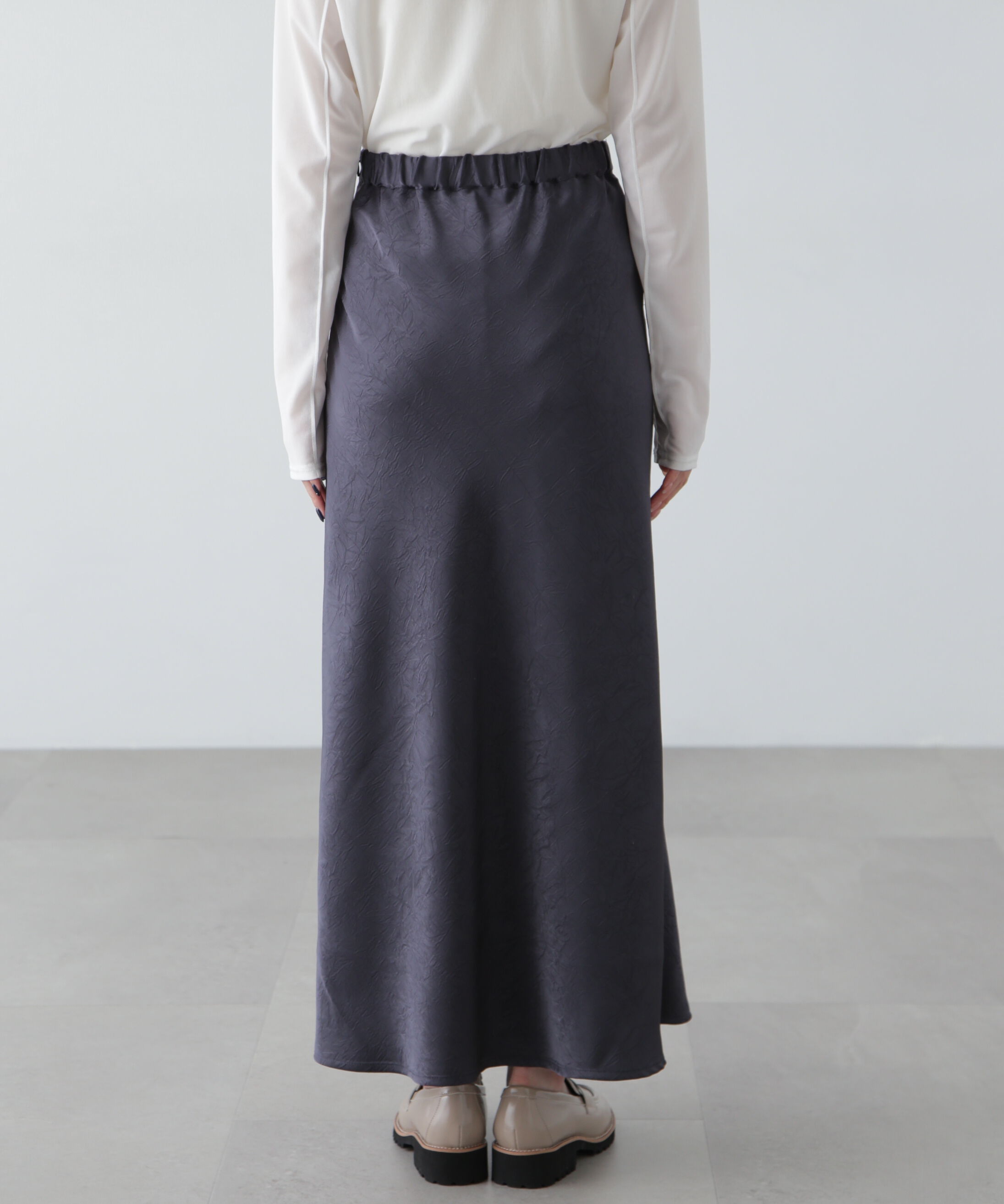  「ワッシャーサテンナロースカート」|スカート|