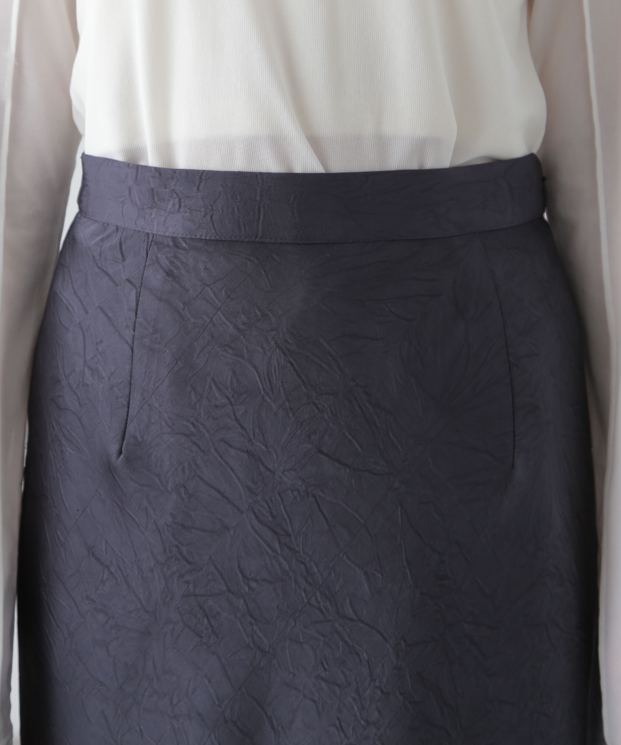  「ワッシャーサテンナロースカート」|スカート|