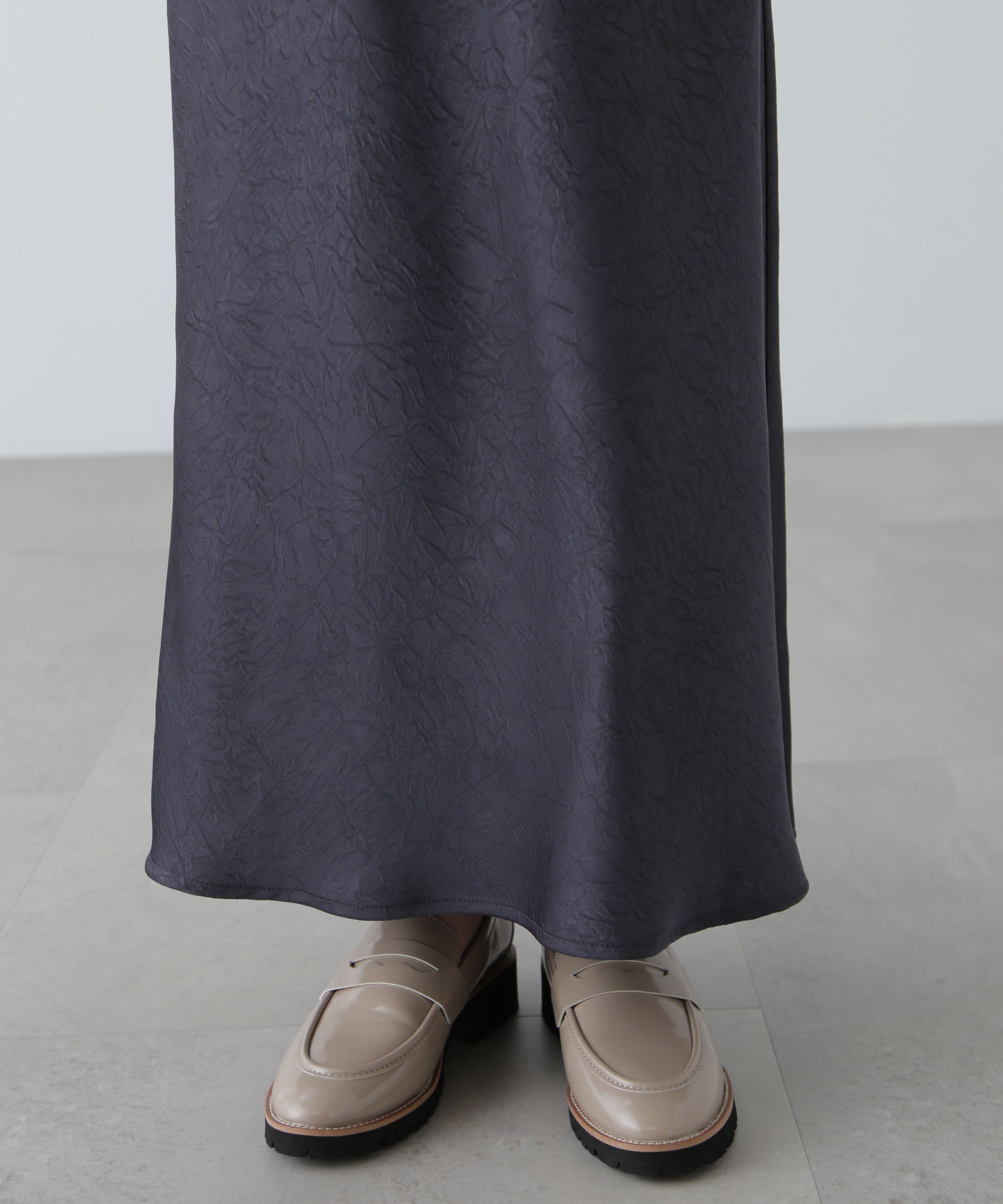  「ワッシャーサテンナロースカート」|スカート|