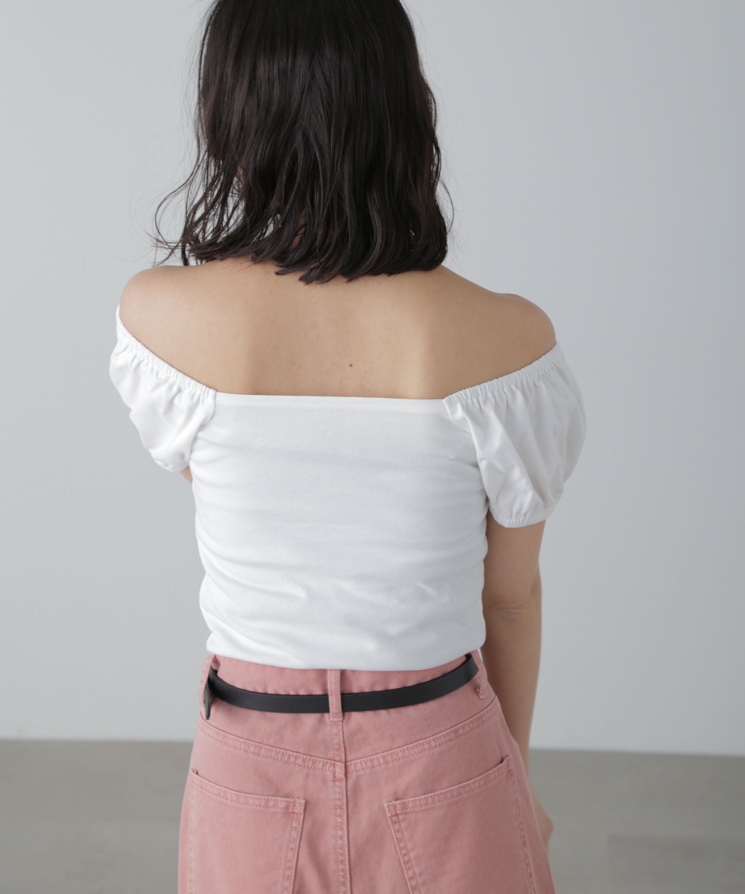  「オフショルギャザーカットソー」|Tシャツ・カットソー|