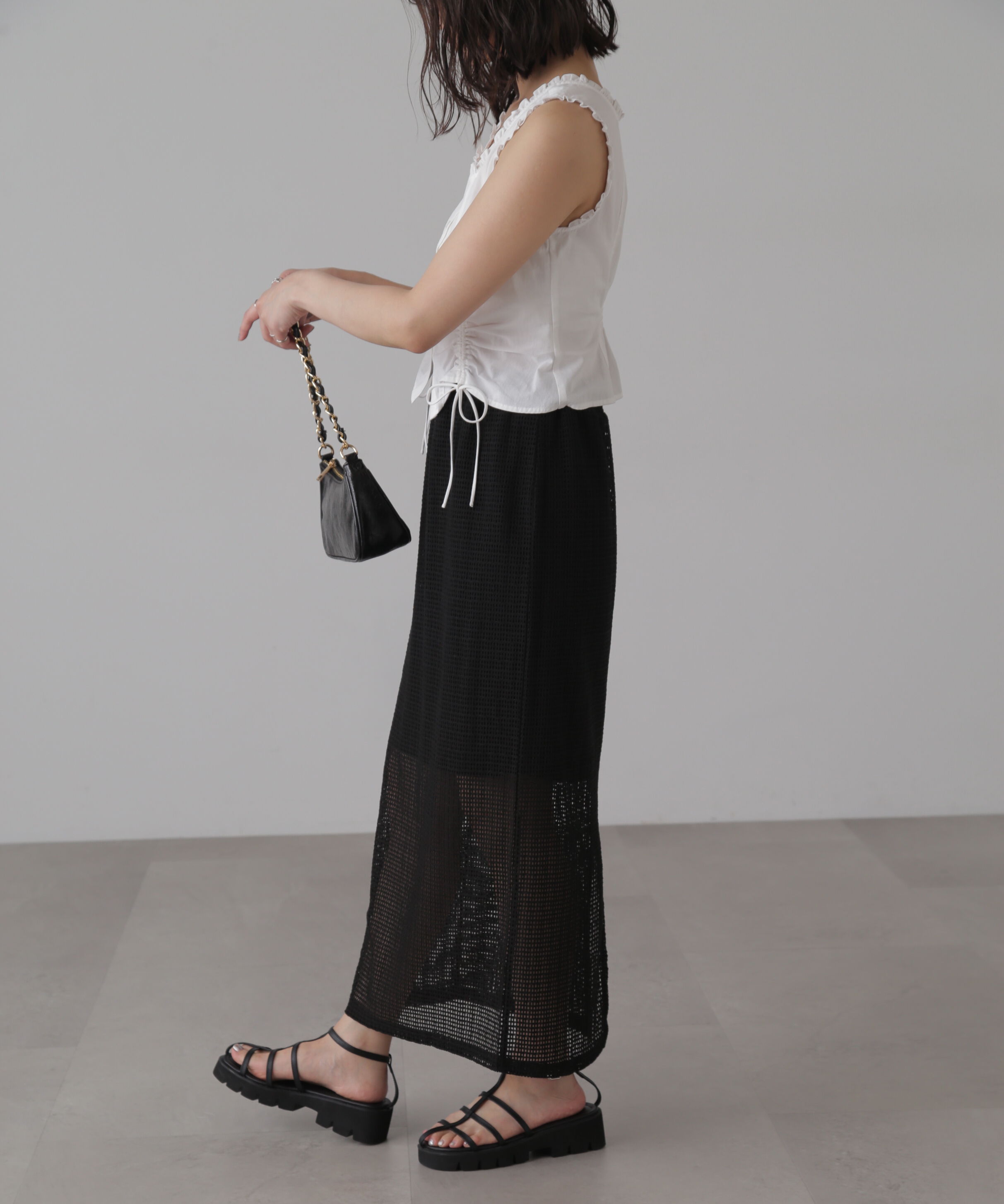  「ドロストノースリーブブラウス」|シャツ・ブラウス|