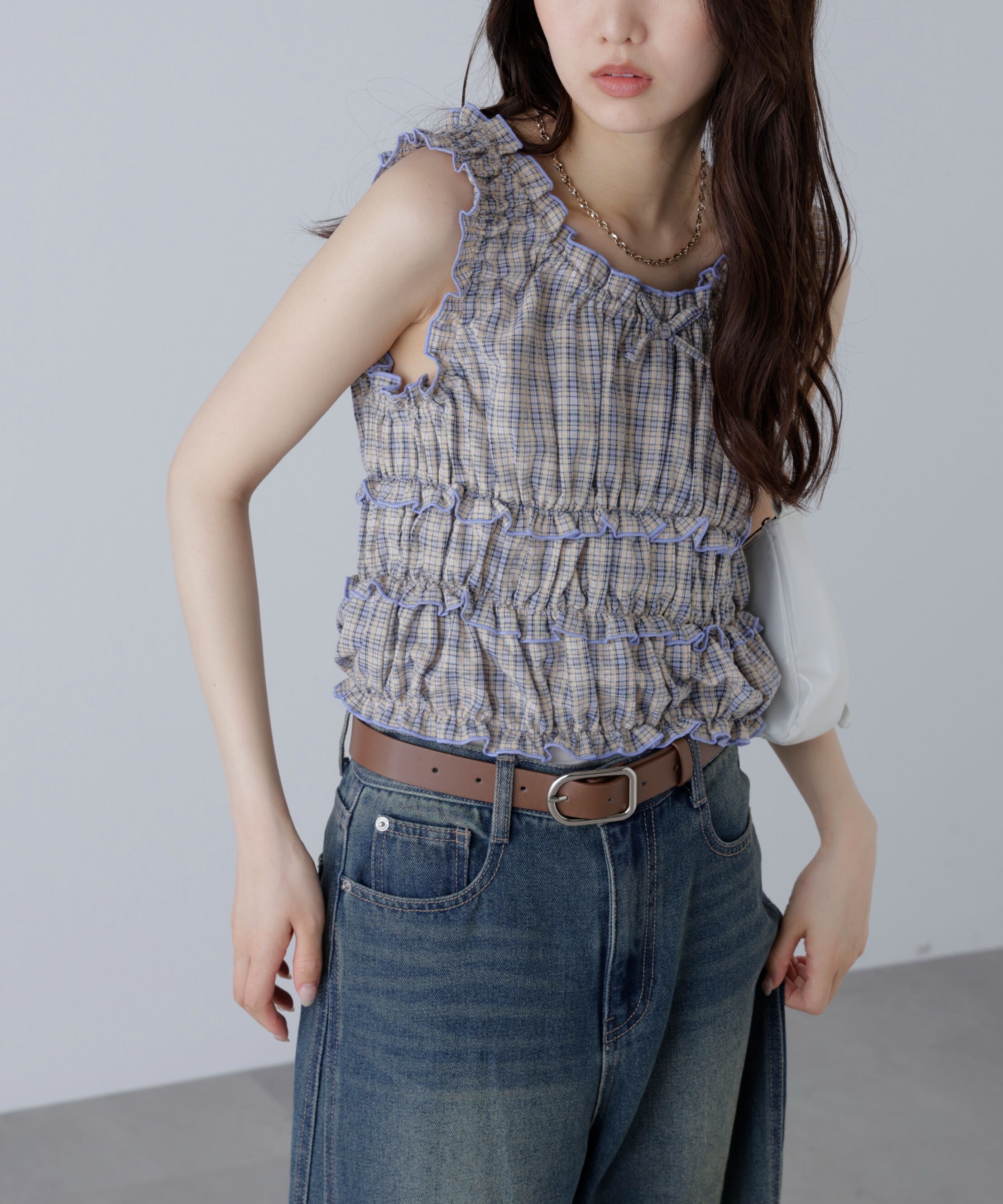  「シャーリングタンクトップブラウス」|シャツ・ブラウス|