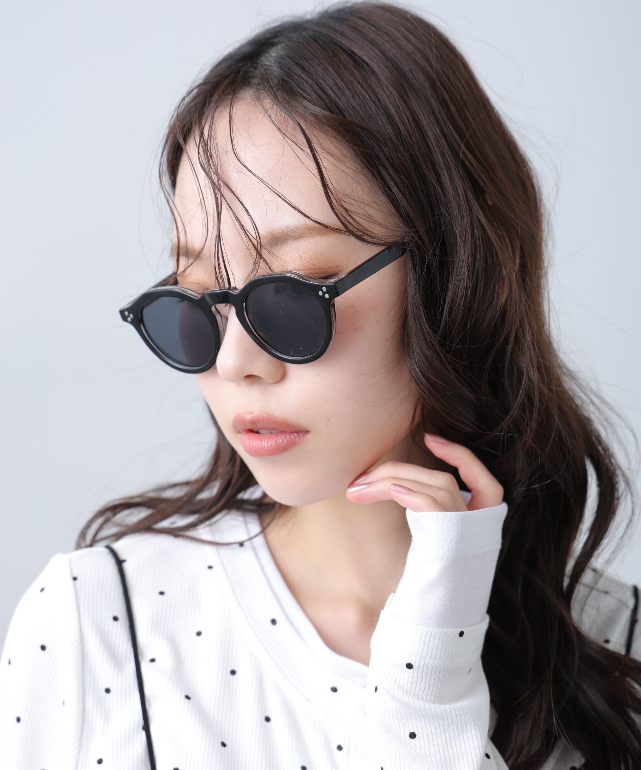  「太フレームボストンサングラス＆メガネ」|ハンカチ|