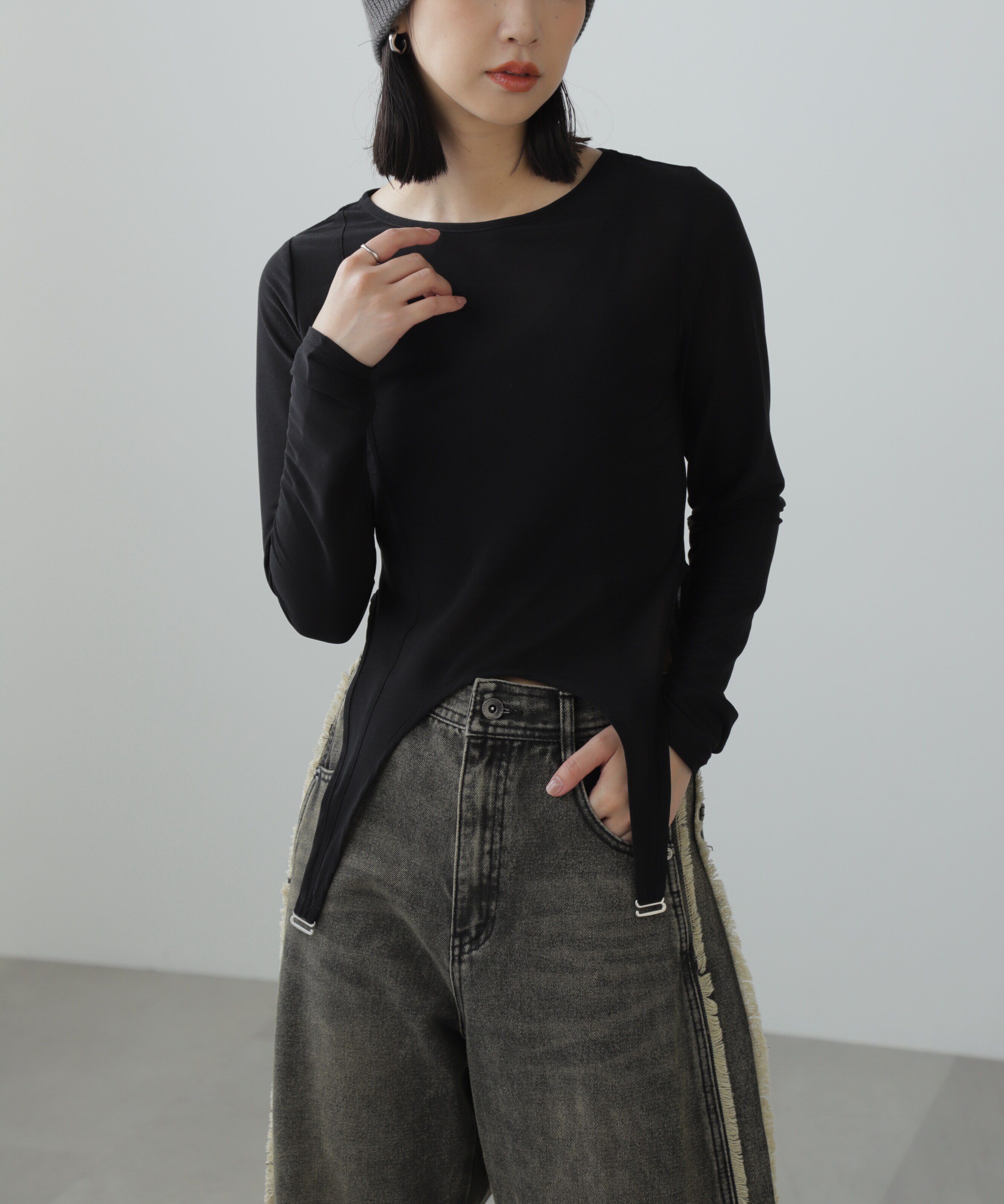  「［FB限定］シアーガーターカットソー」|Tシャツ・カットソー|