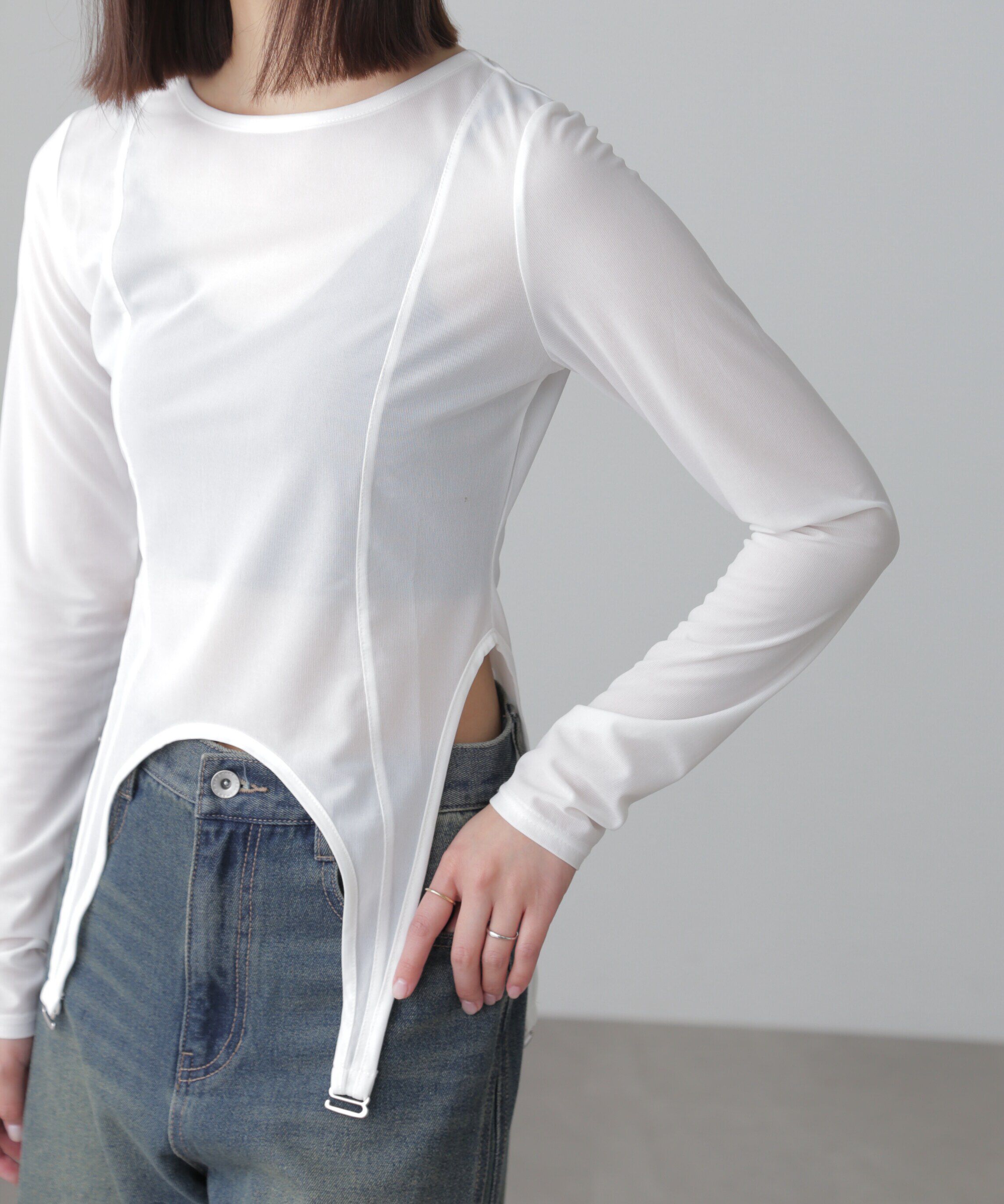  「［FB限定］シアーガーターカットソー」|Tシャツ・カットソー|