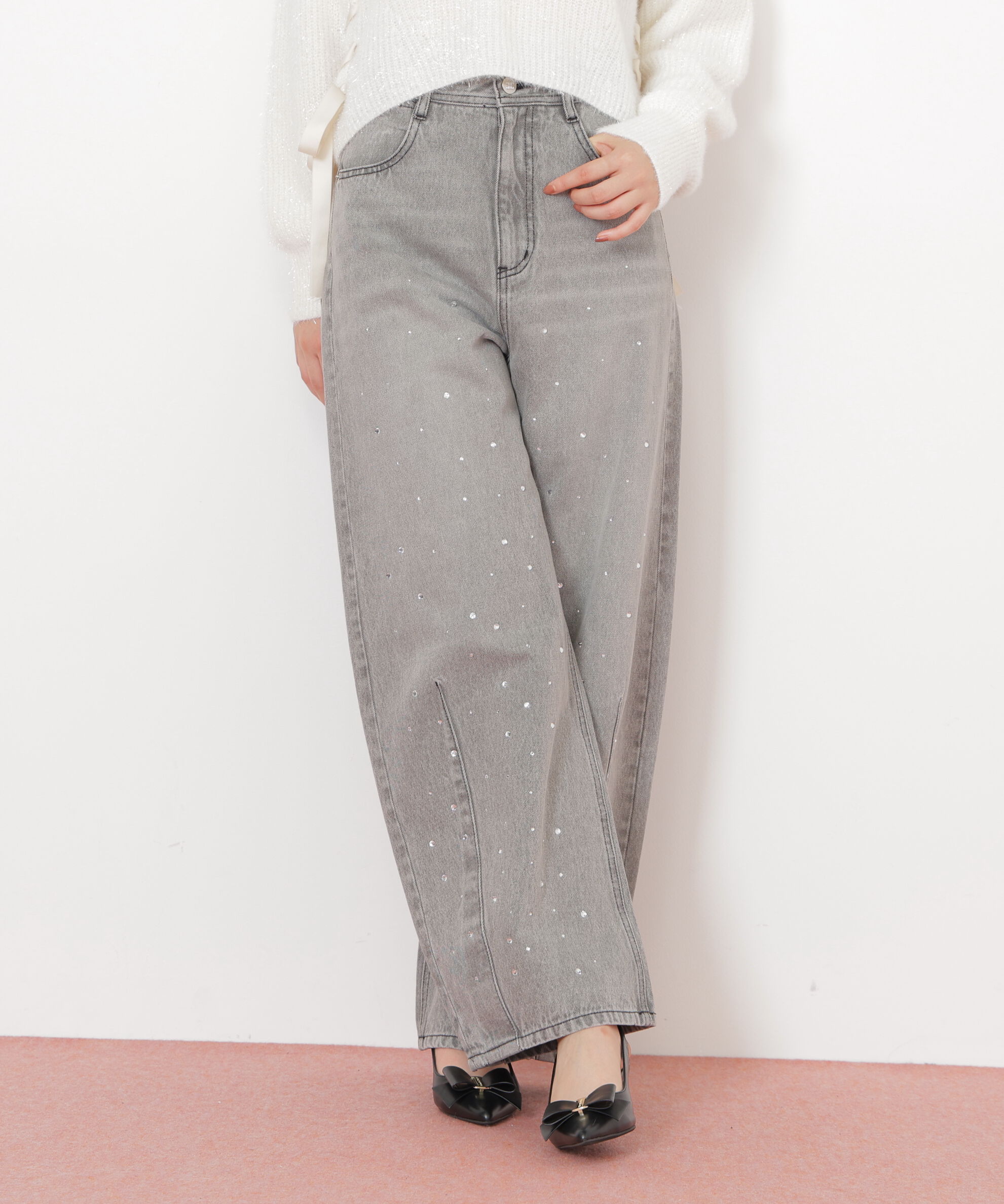  「ビジュートッピングデニムパンツ」|その他|