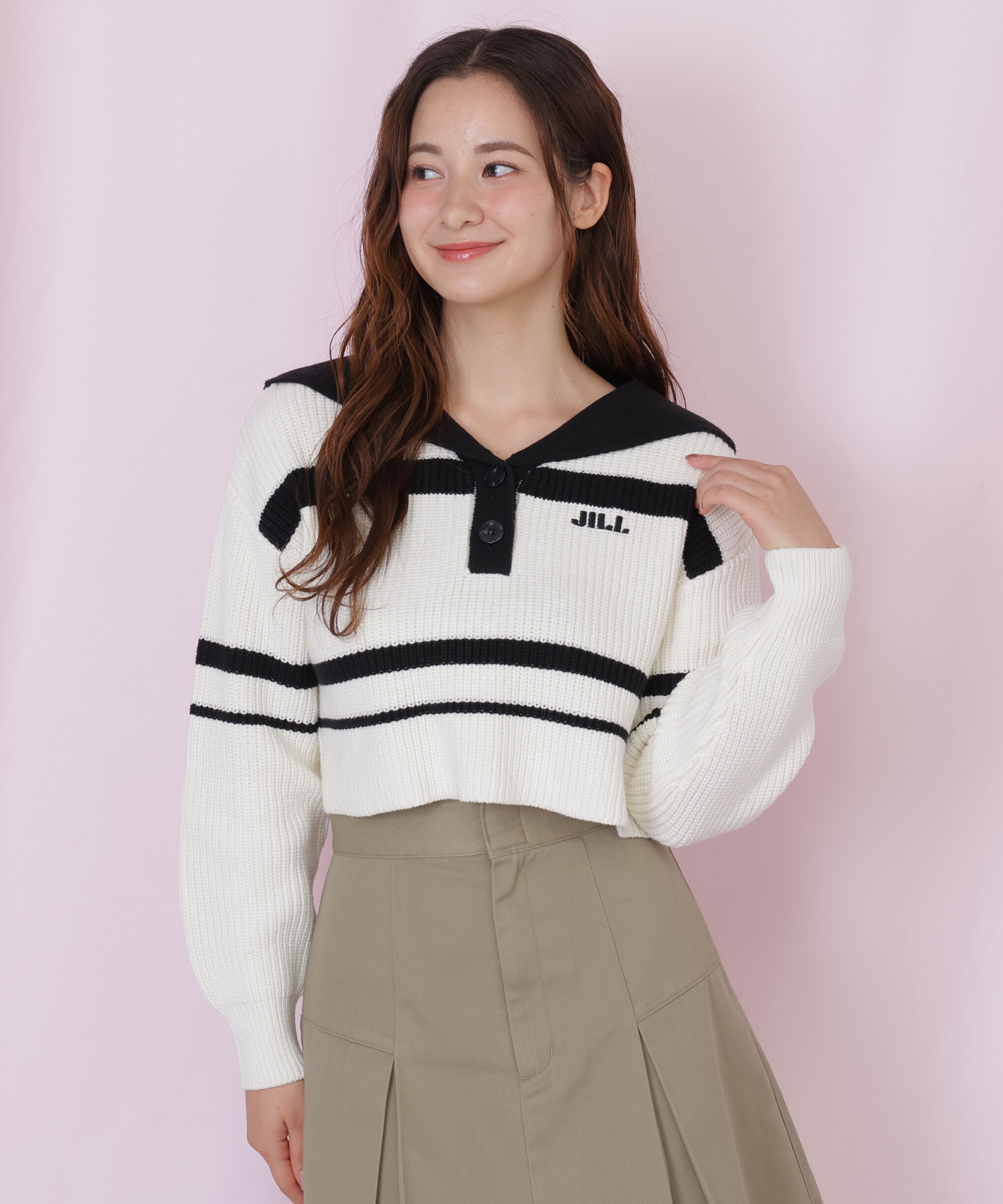  「ビッグカラー畔ニット」|ニット・セーター|