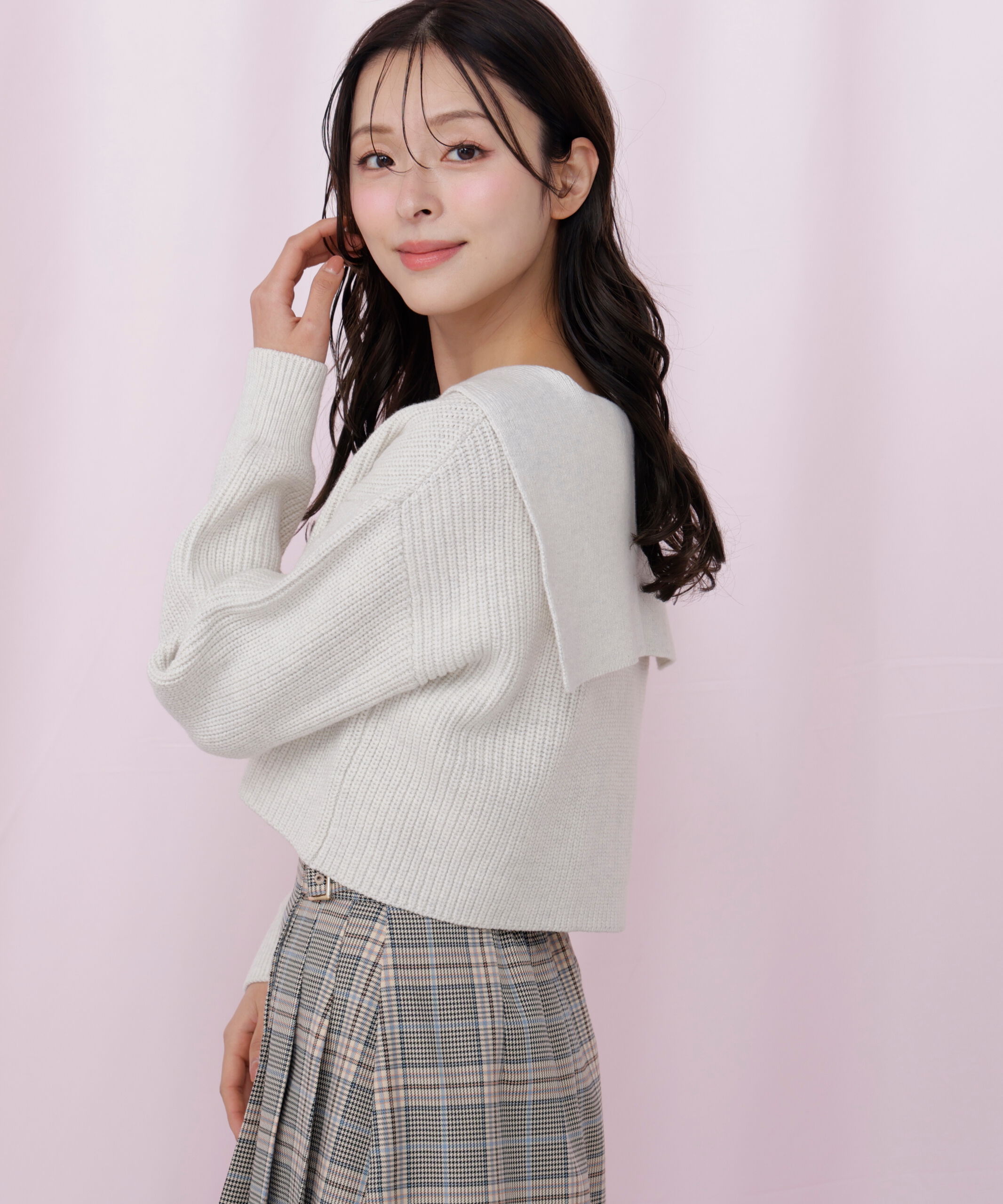  「ビッグカラー畔ニット」|ニット・セーター|