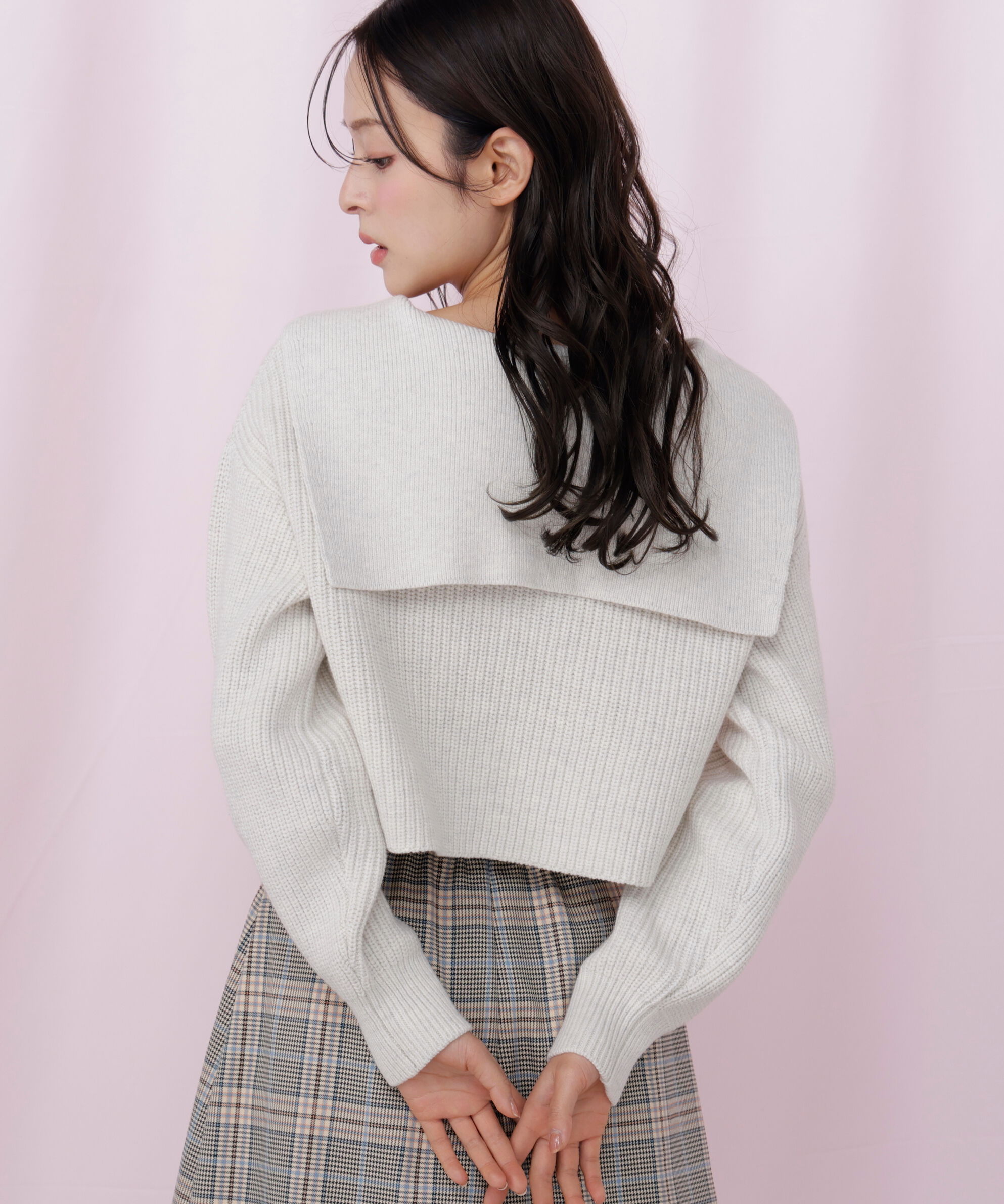  「ビッグカラー畔ニット」|ニット・セーター|