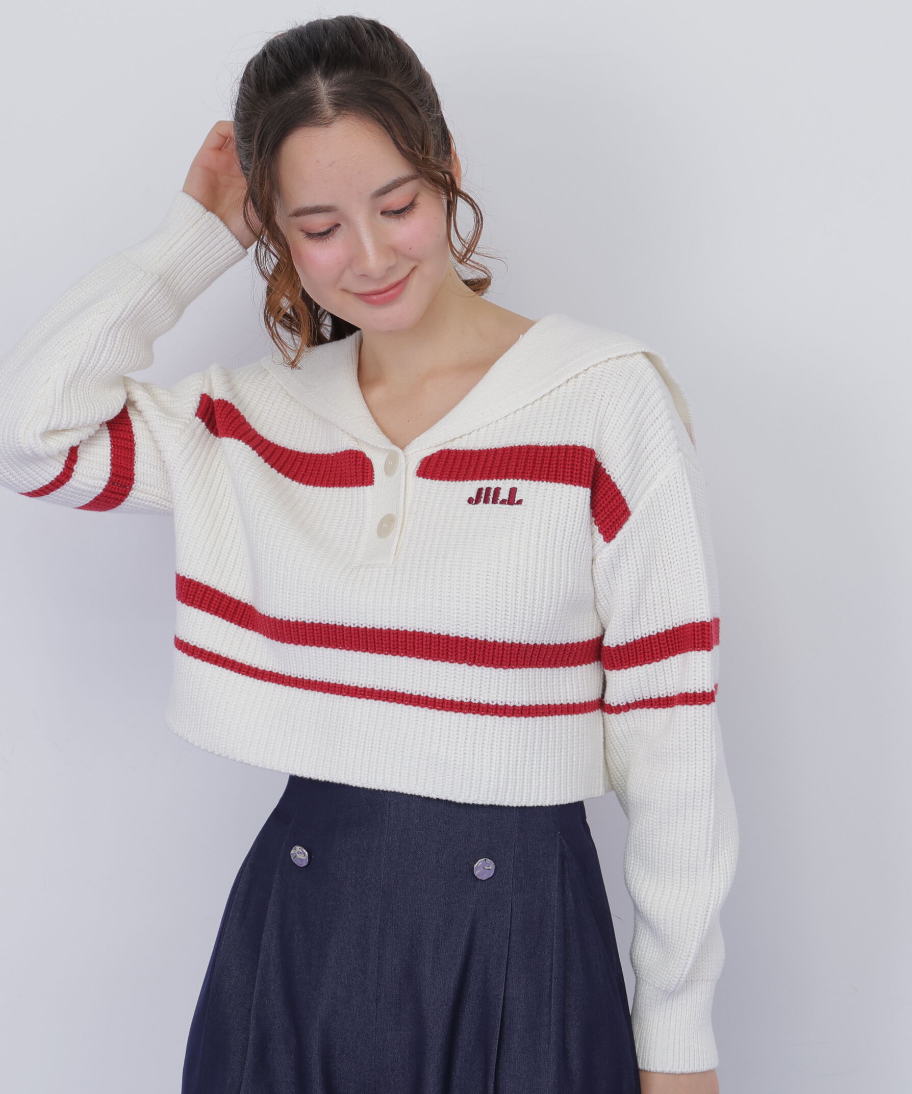  「ビッグカラー畔ニット」|ニット・セーター|