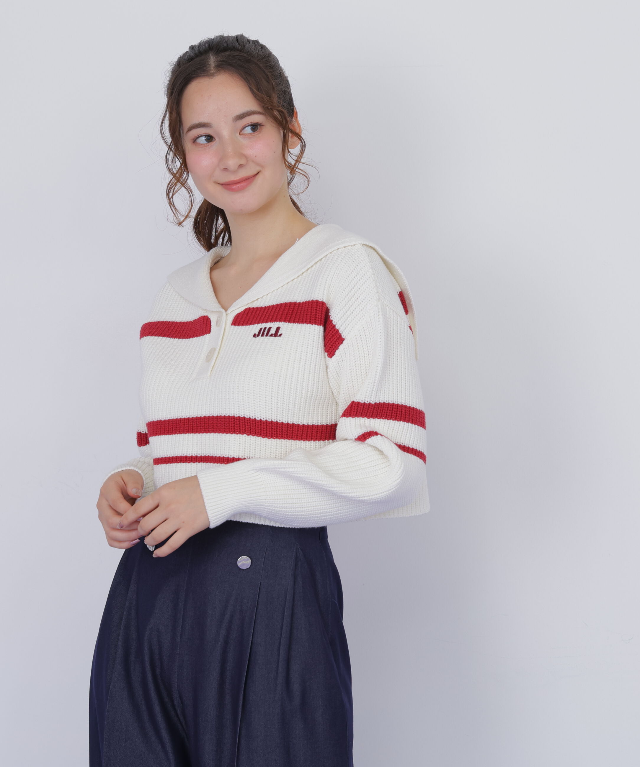  「ビッグカラー畔ニット」|ニット・セーター|