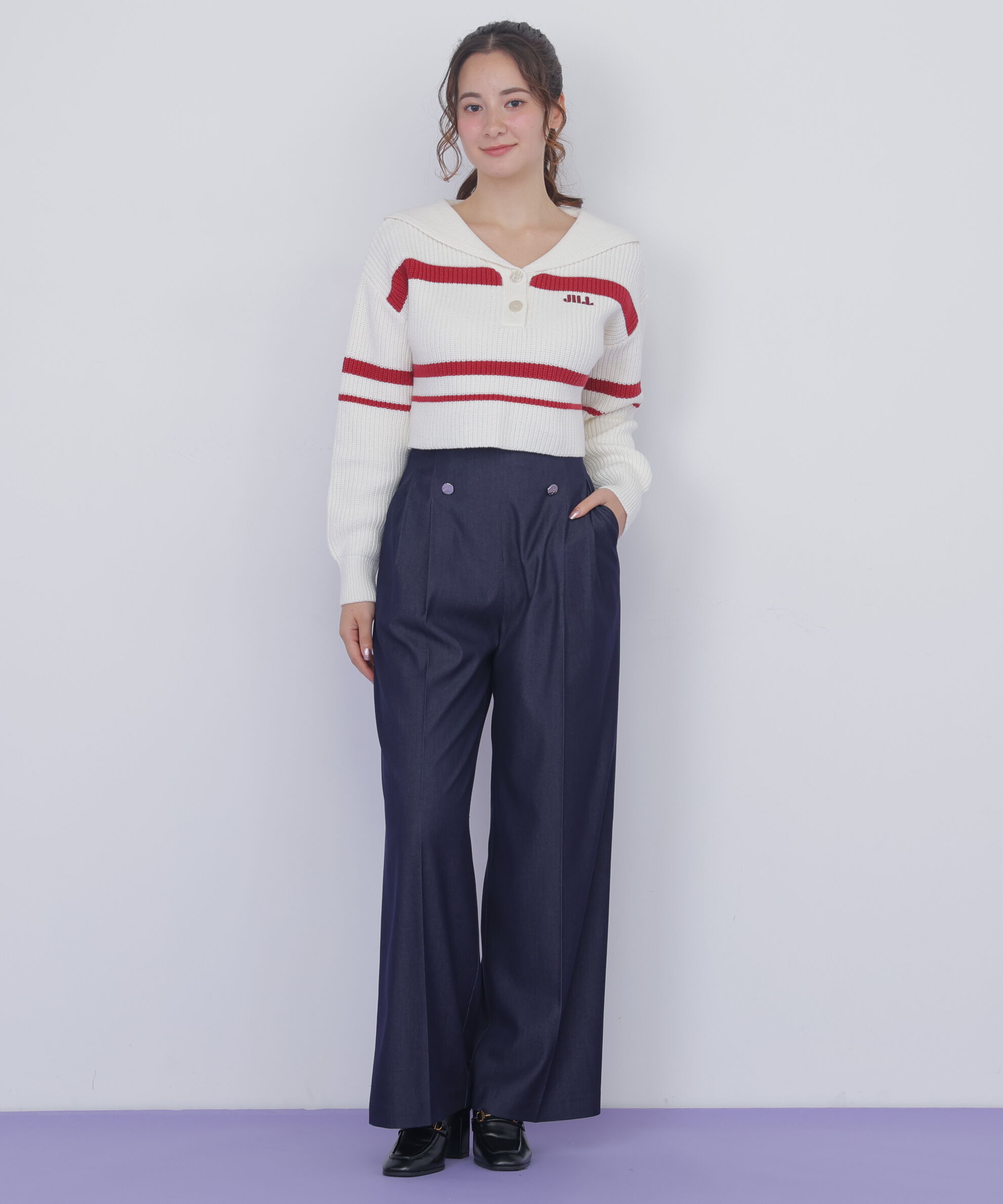  「ビッグカラー畔ニット」|ニット・セーター|