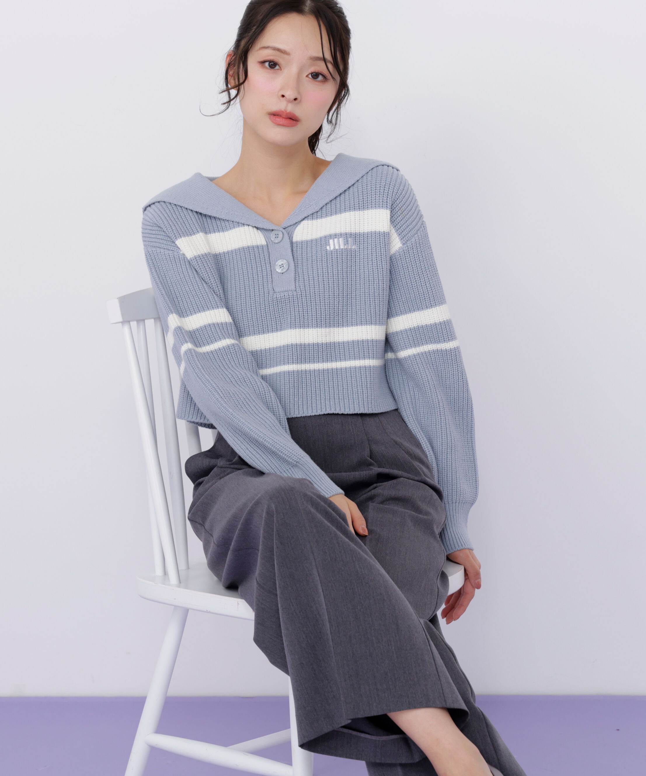  「ビッグカラー畔ニット」|ニット・セーター|