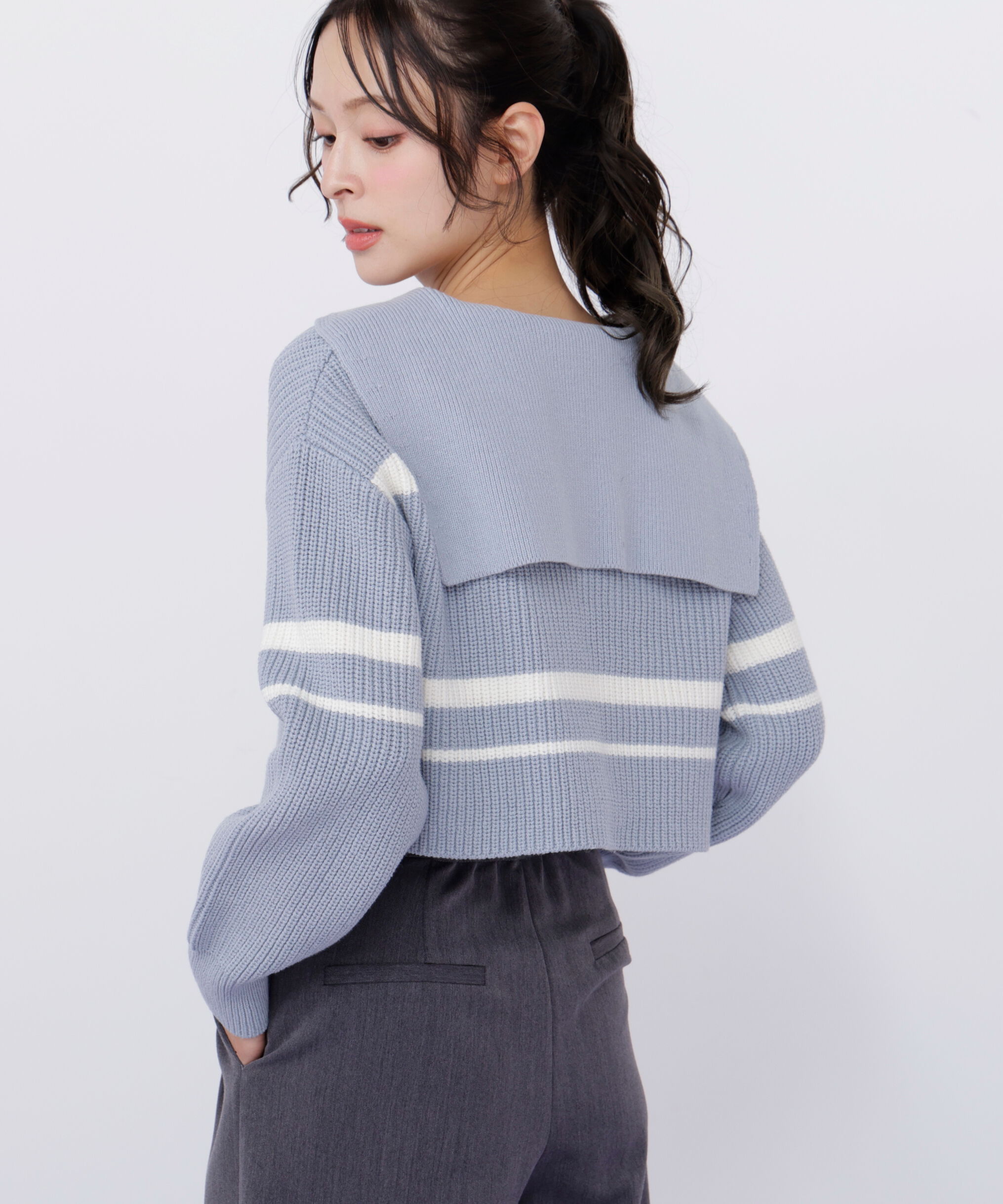  「ビッグカラー畔ニット」|ニット・セーター|