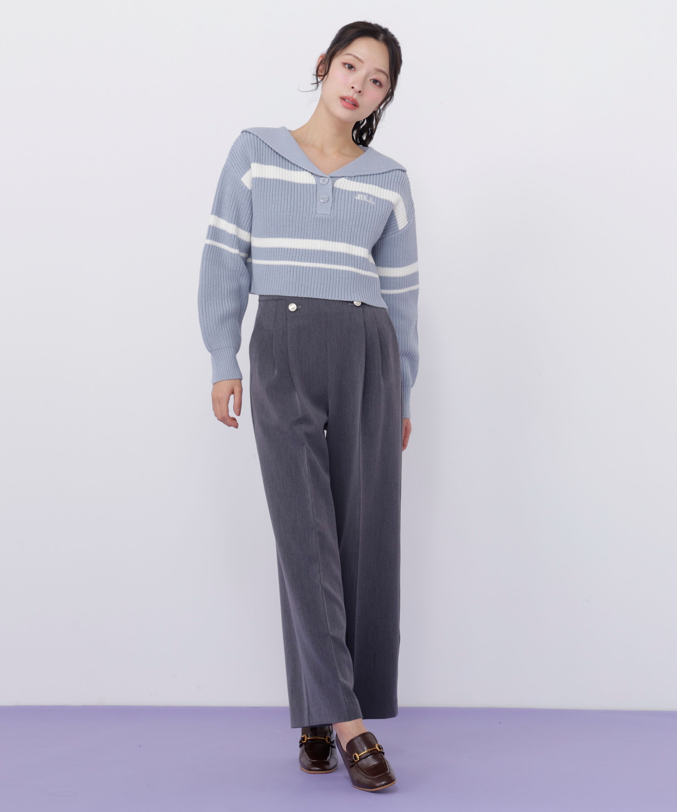  「ビッグカラー畔ニット」|ニット・セーター|