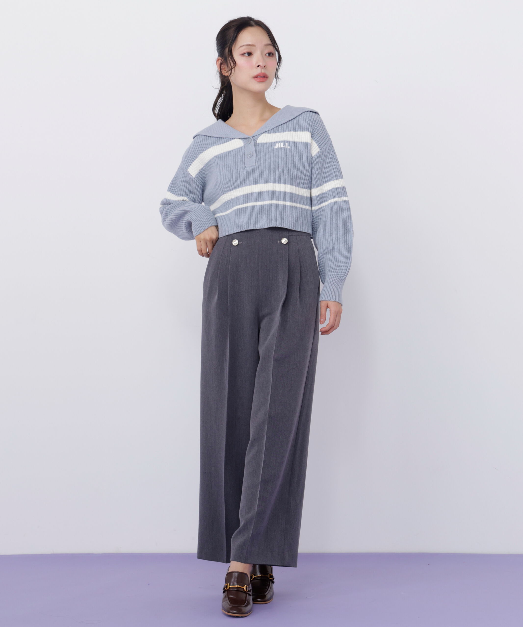  「ビッグカラー畔ニット」|ニット・セーター|