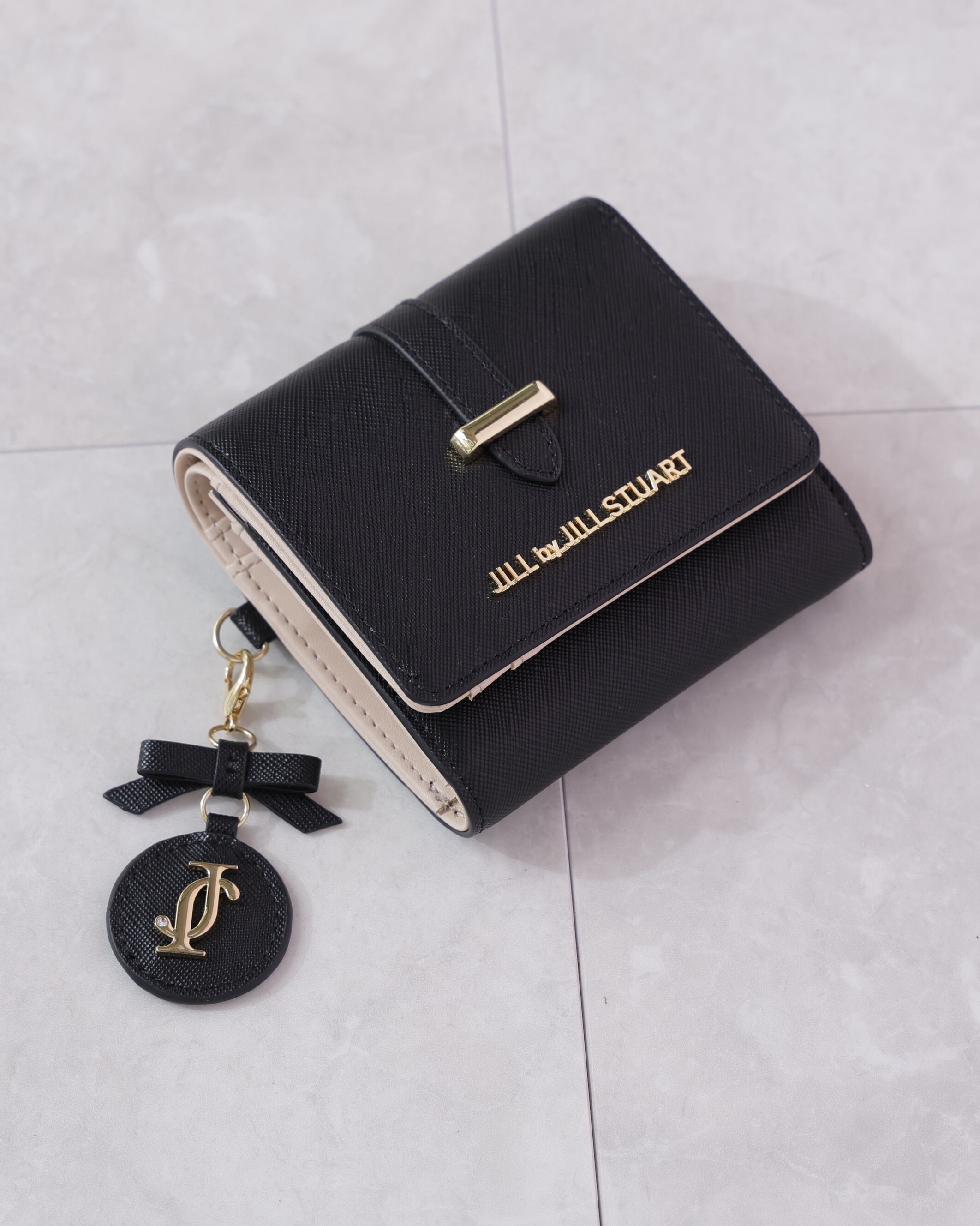  「チャーム付きミニウォレット」|財布|ブラック