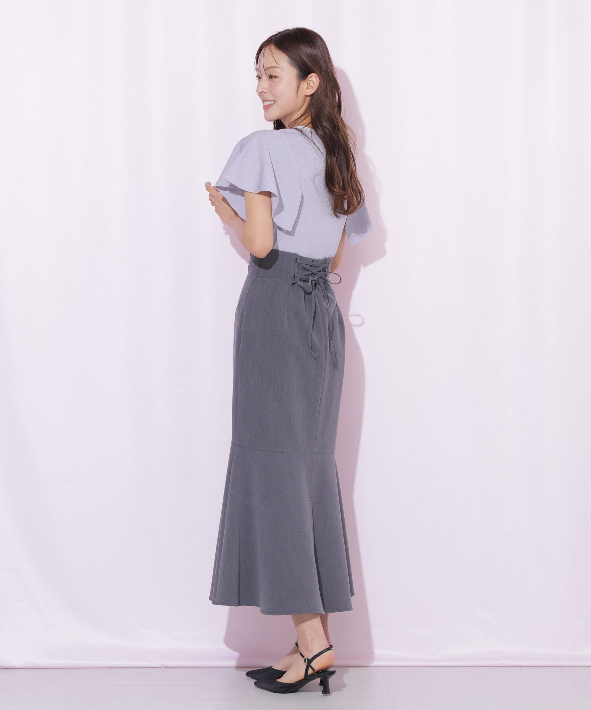  「バックレースダウンマーメイドスカート」|スカート|