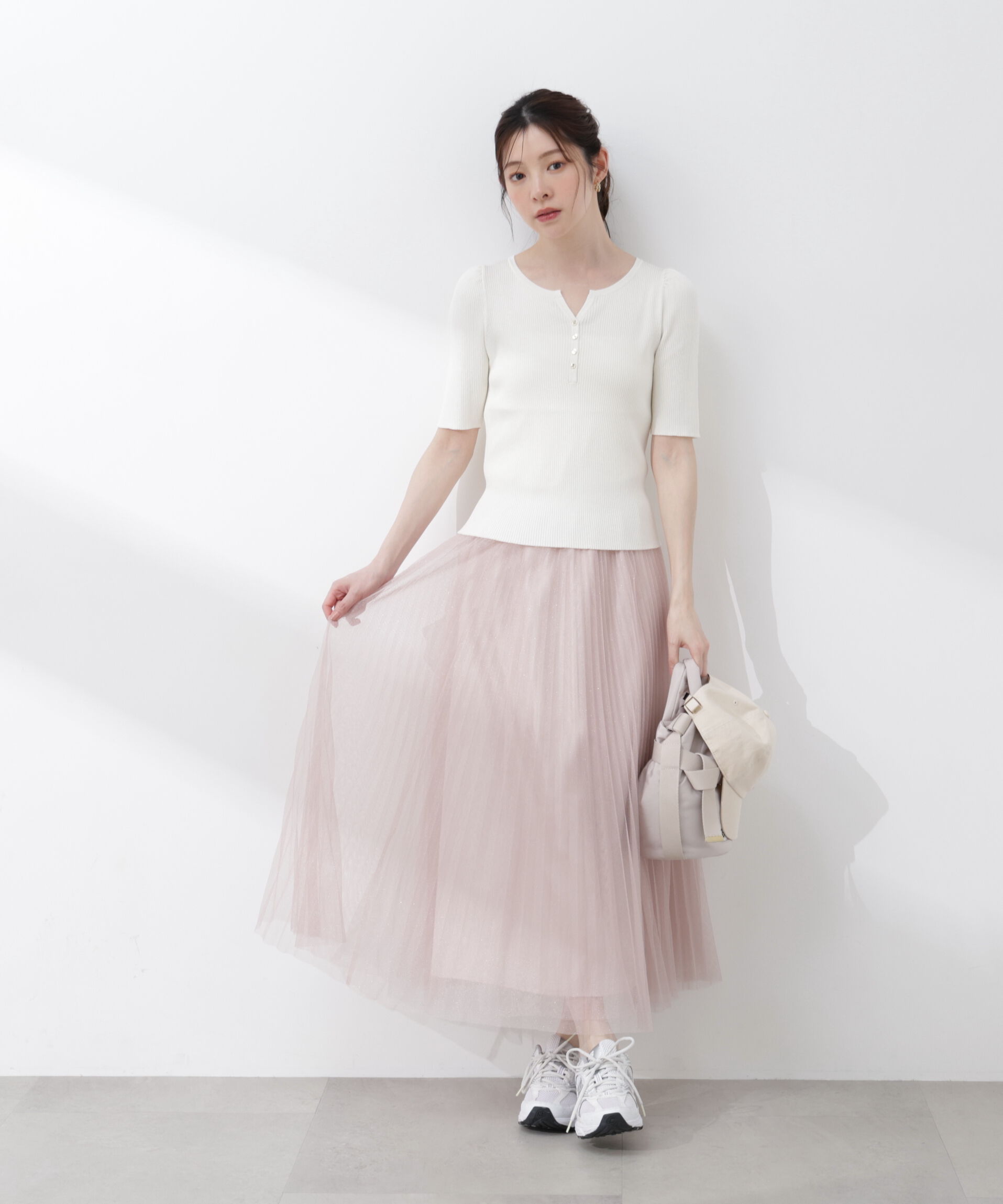 PROPORTION BODY DRESSING「《EDIT COLOGNE》ラメプリーツスカート26SS」|スカート|ピンク