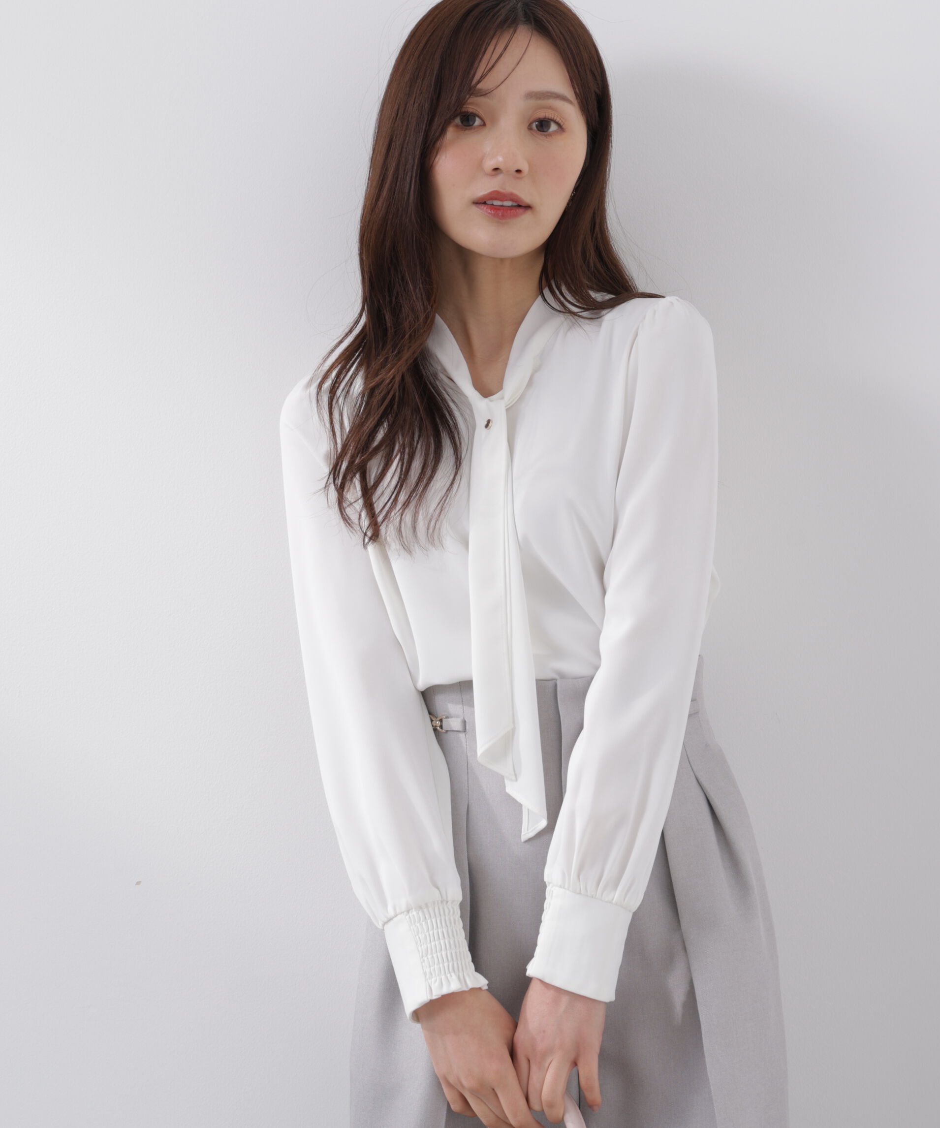 PROPORTION BODY DRESSING「キラ釦ボウタイブラウス　26SS」|シャツ・ブラウス|