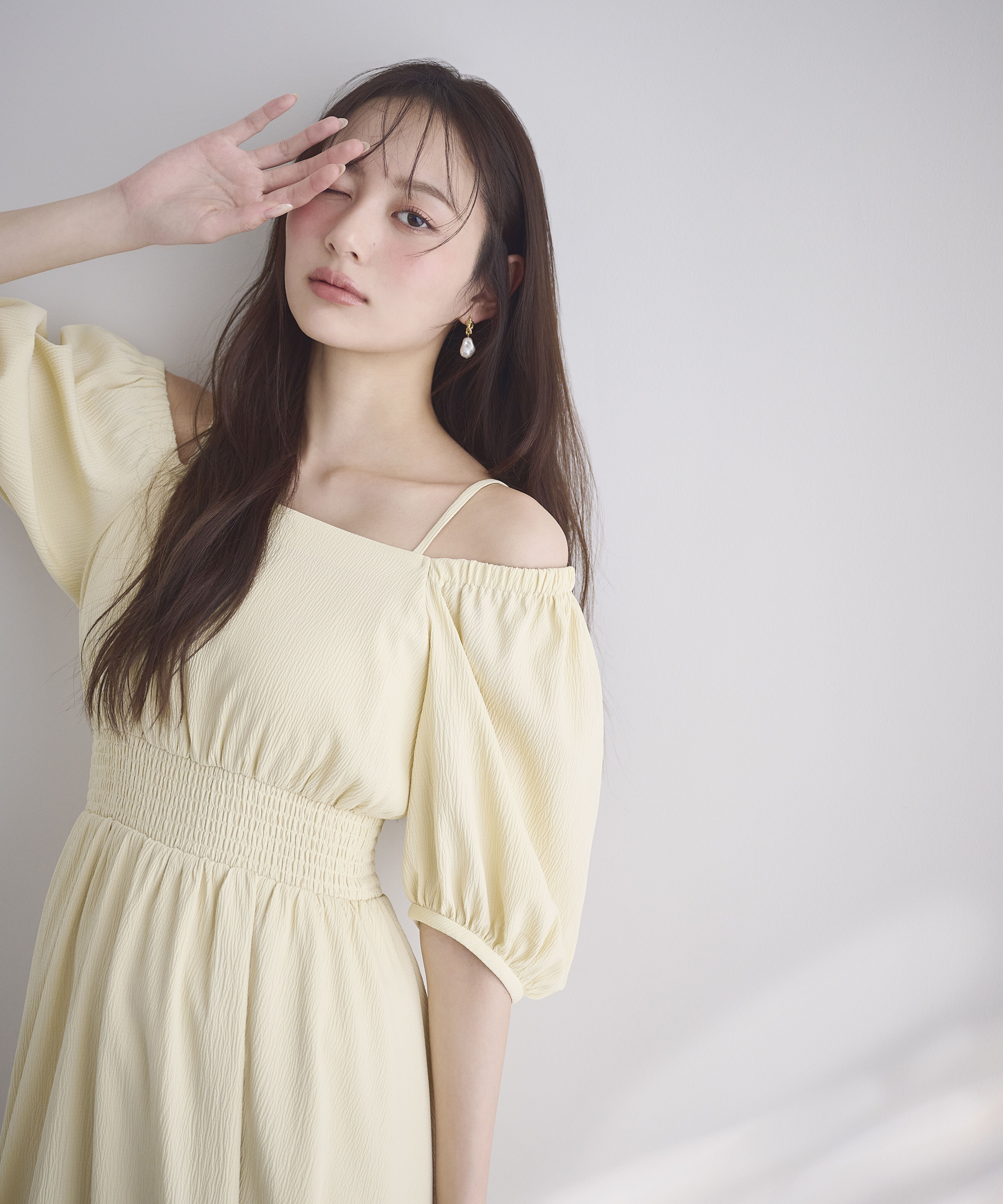 PROPORTION BODY DRESSING「2wayパフスリーブワンピース 26SS」|ワンピース|イエロー