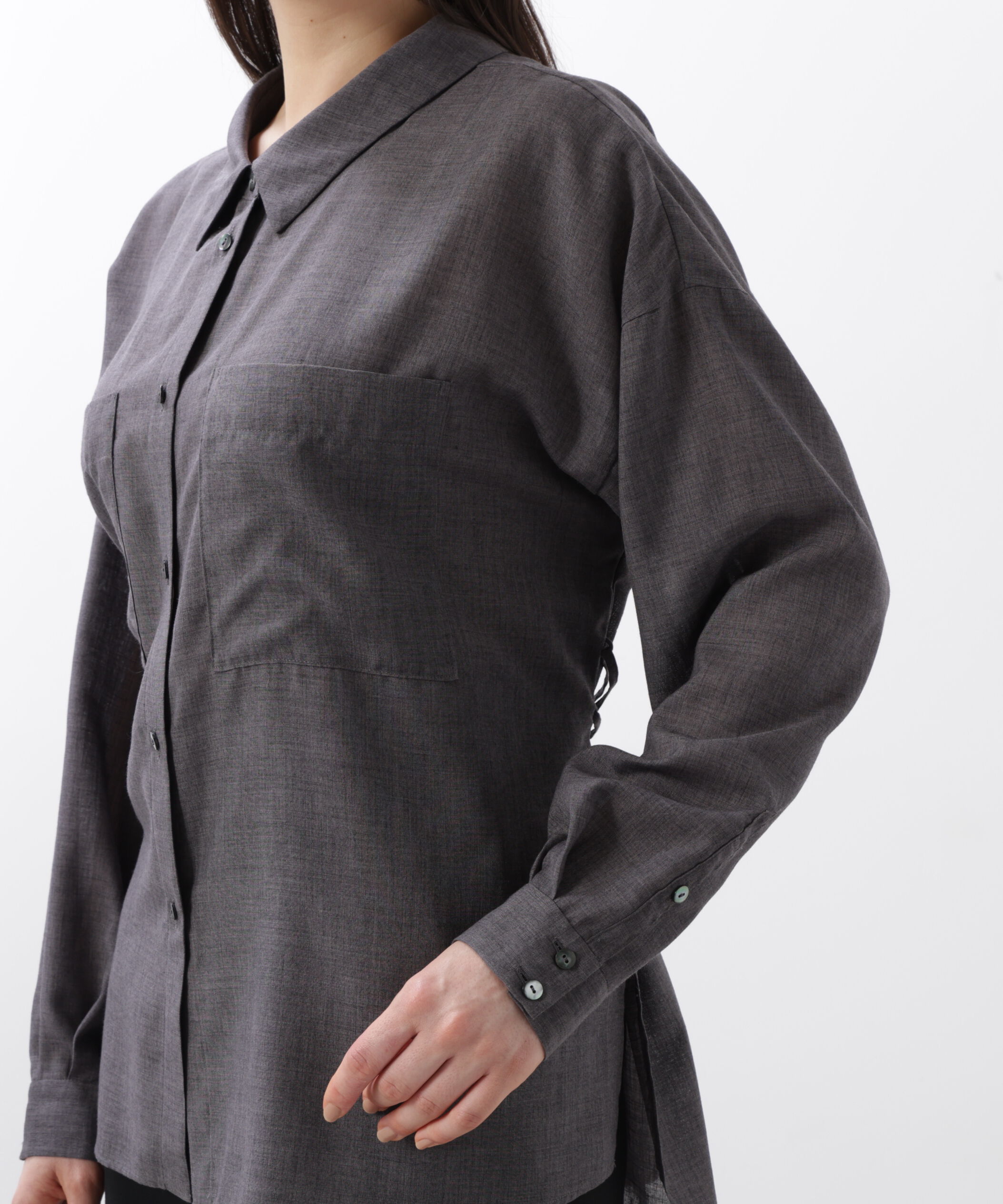  「◆バックレースアップシャツ」|シャツ・ブラウス|