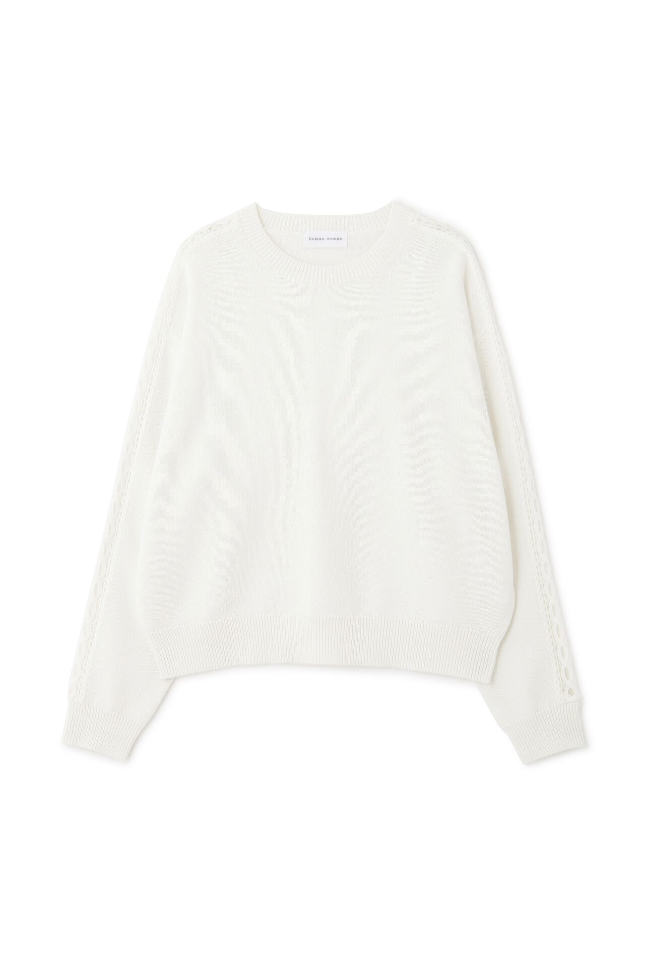  「◆【ウォッシャブル】レースドッキングニットプルオーバー」|ニット・セーター|