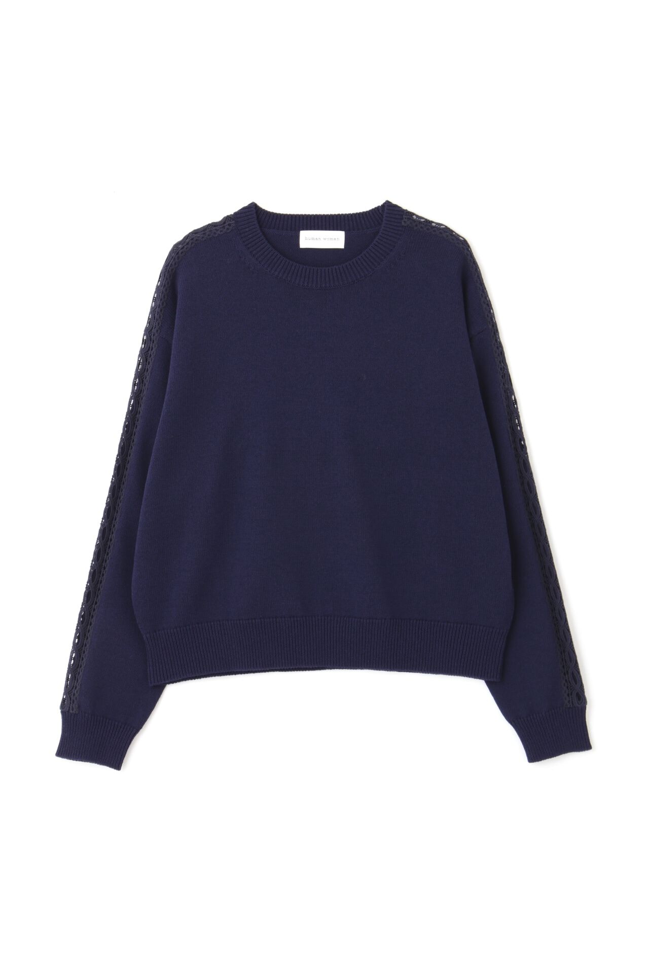  「◆【ウォッシャブル】レースドッキングニットプルオーバー」|ニット・セーター|