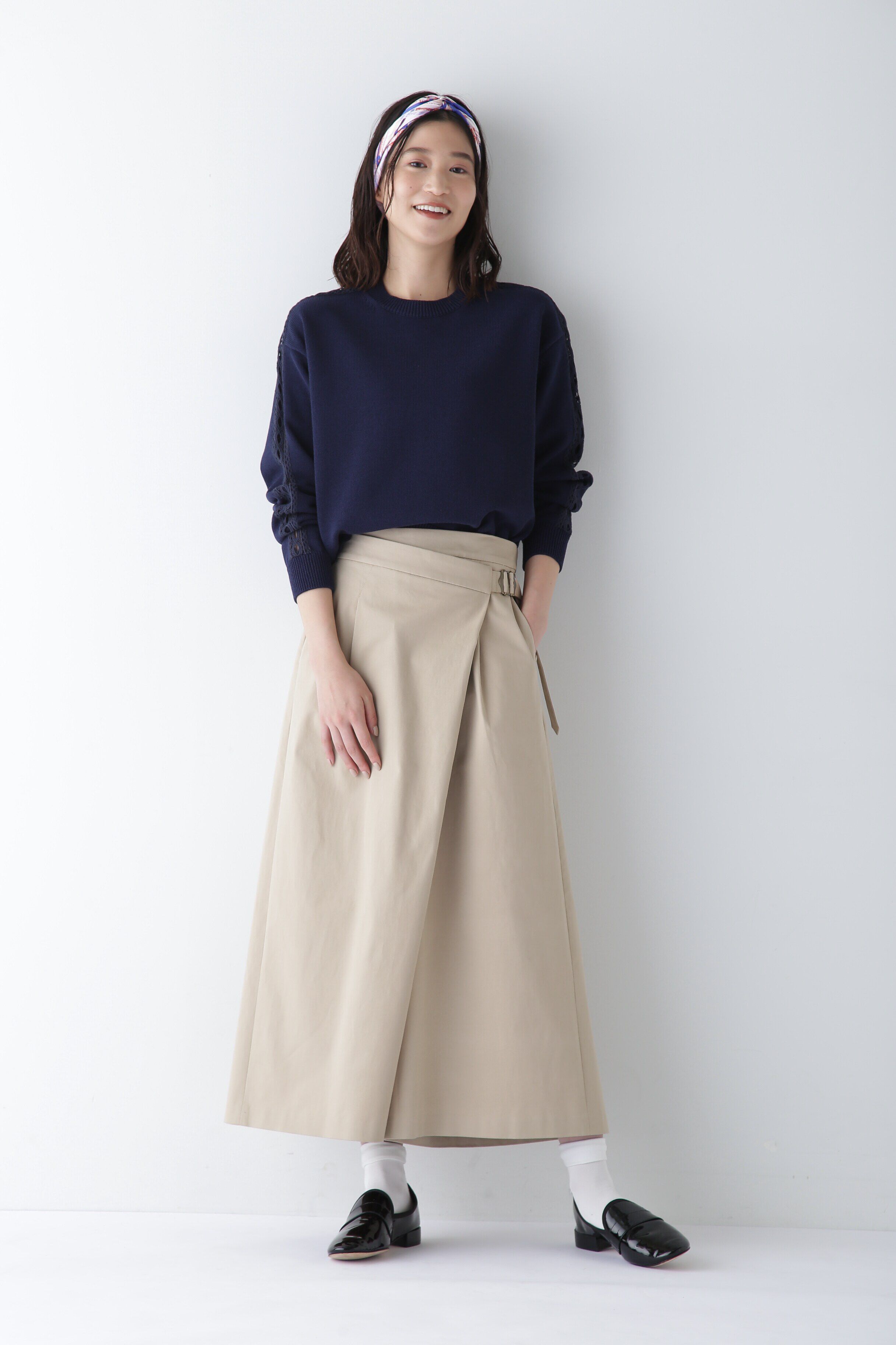  「◆【ウォッシャブル】レースドッキングニットプルオーバー」|ニット・セーター|