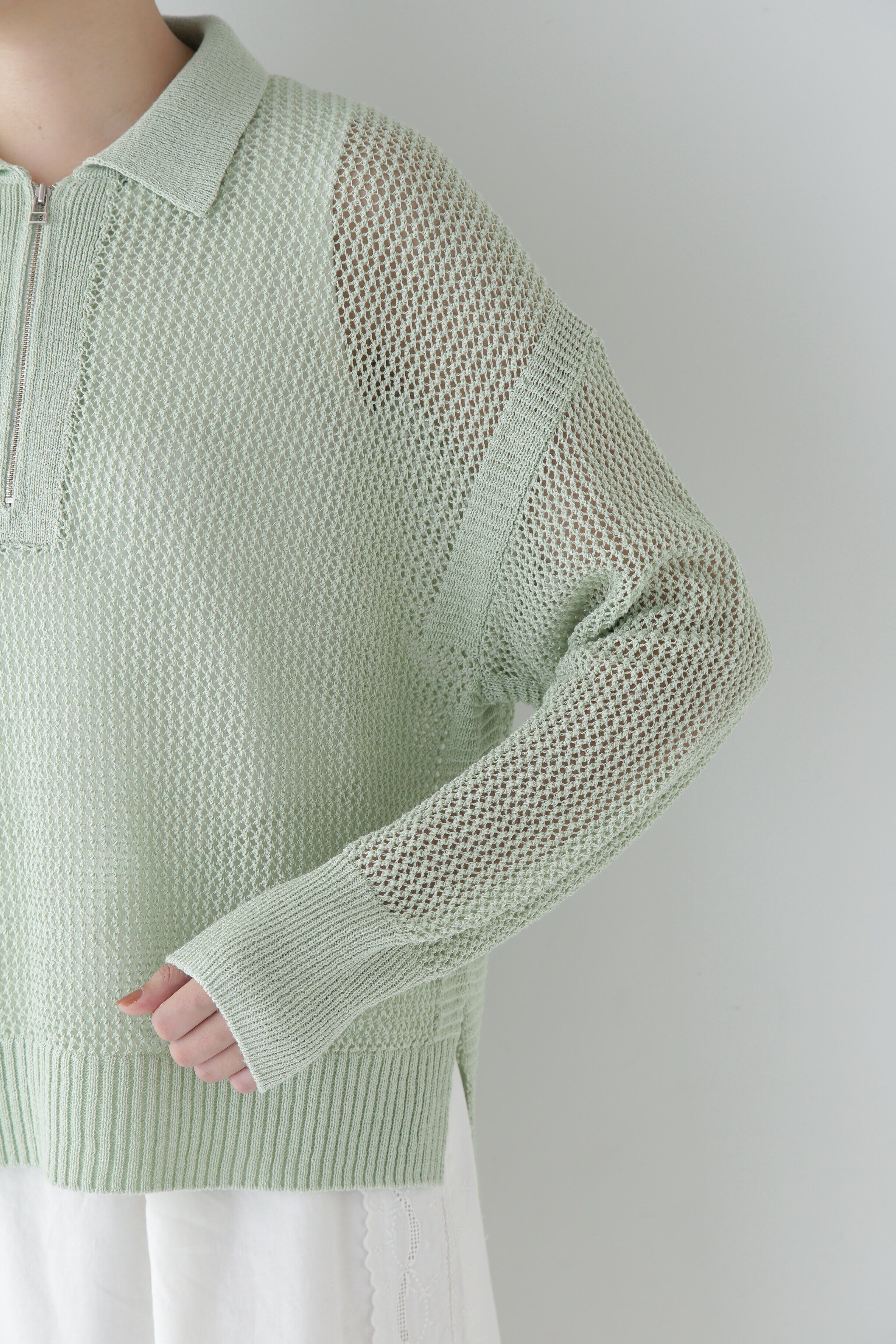  「◆【ウォッシャブル】テープヤーンメッシュスキッパープルオーバー」|ニット・セーター|