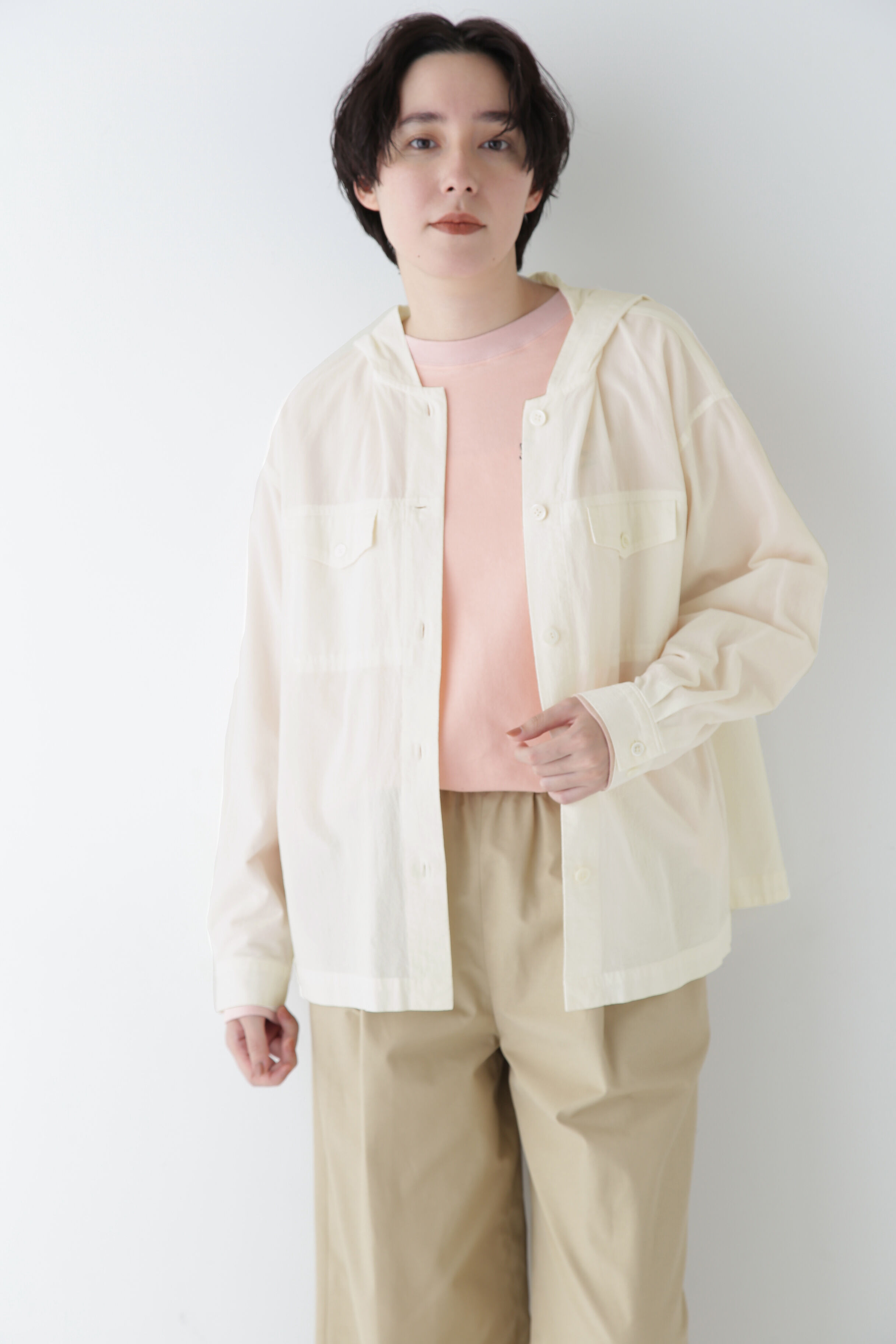  「◆製品染めフーディーブラウス」|シャツ・ブラウス|