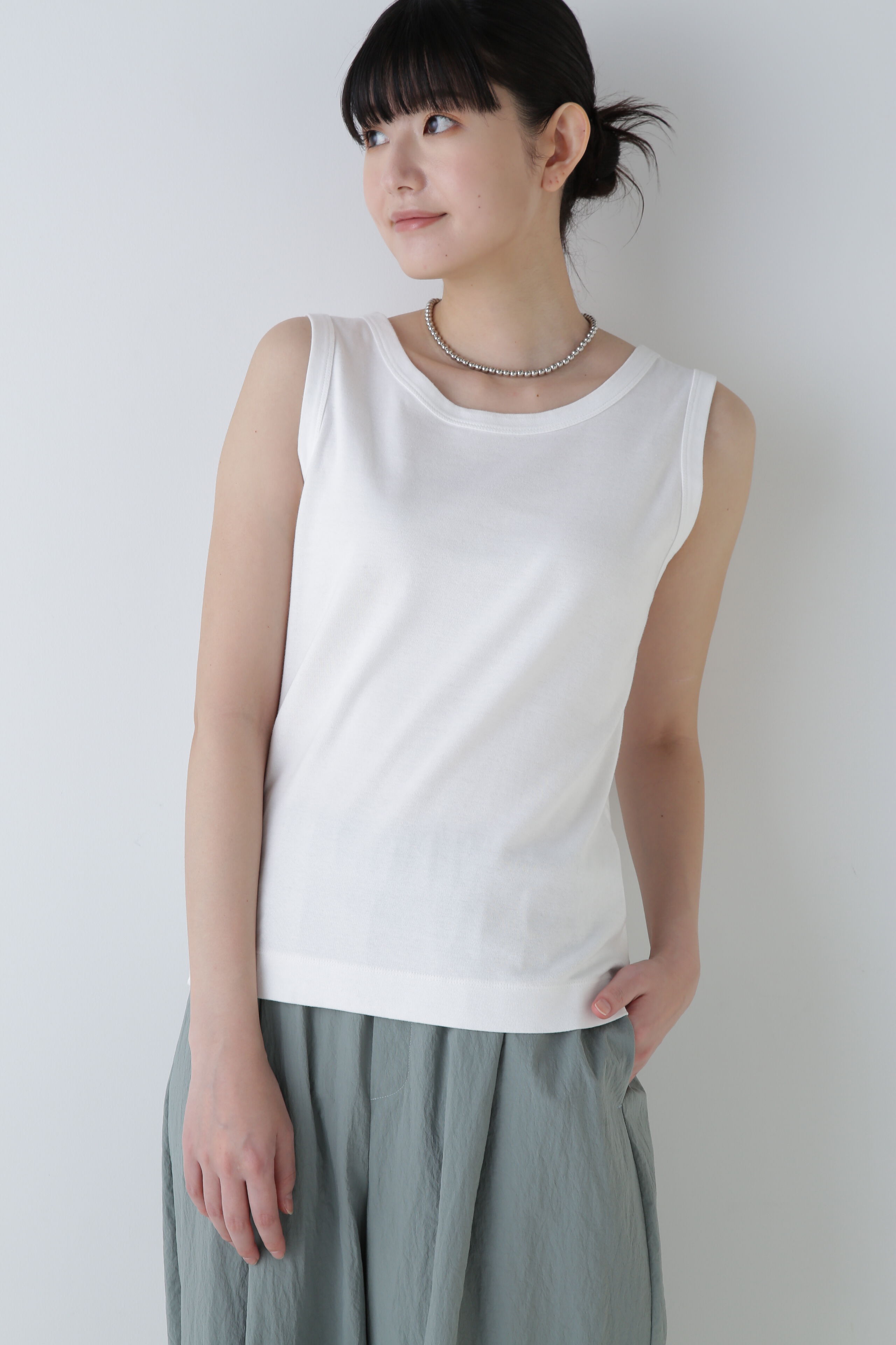  「オーガニックコットンタンクトップ」|Tシャツ・カットソー|ホワイト