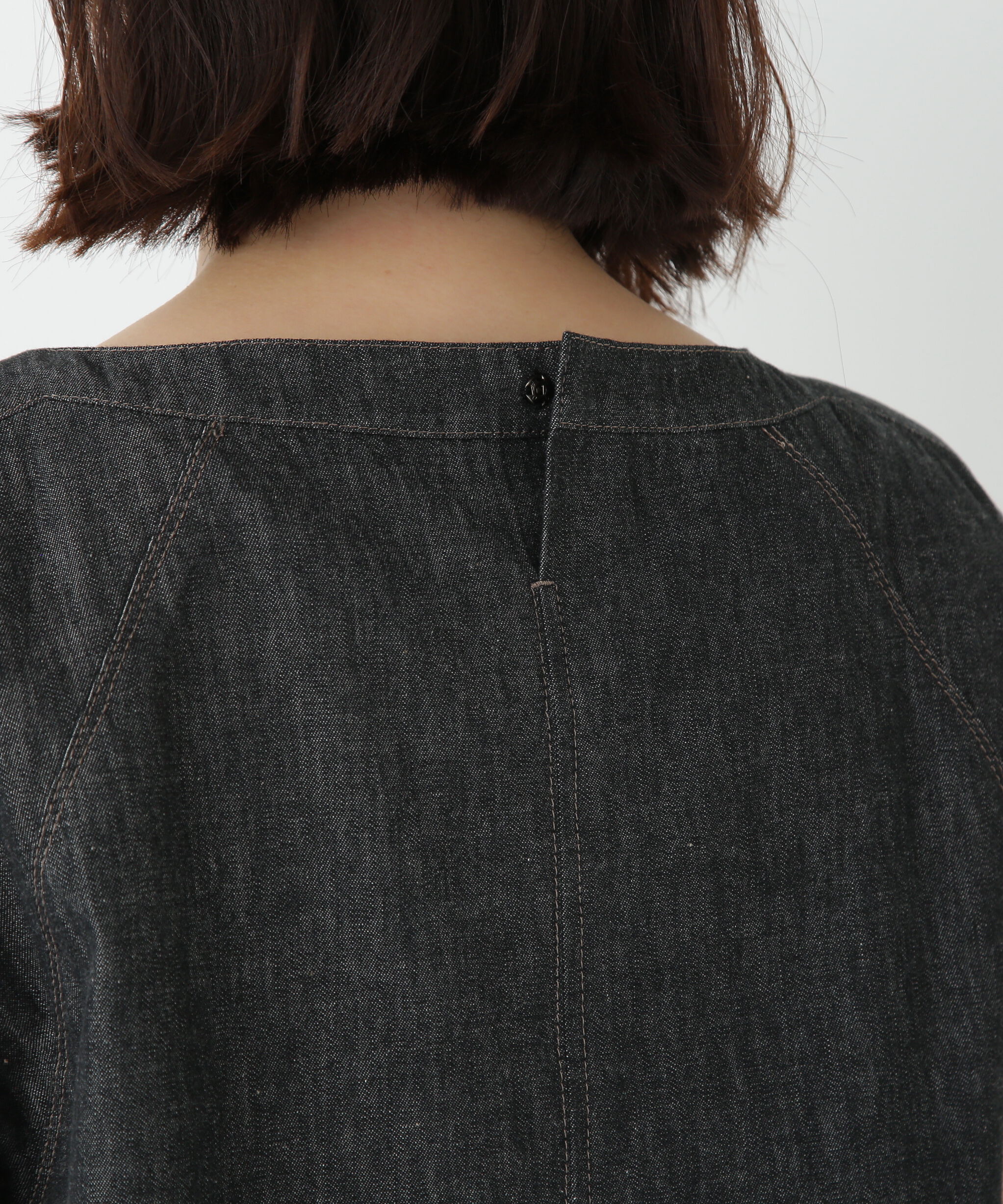  「◆ライトオンスデニムボートネックブラウス」|シャツ・ブラウス|