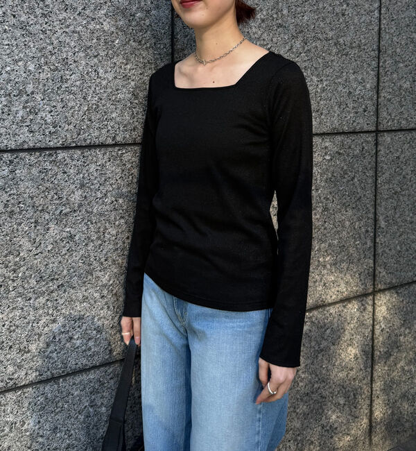 Doux archives「ラメスクエアネックロンＴｅｅ」|Tシャツ・カットソー|