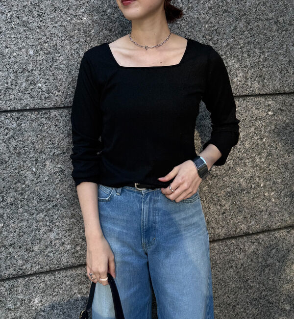 Doux archives「ラメスクエアネックロンＴｅｅ」|Tシャツ・カットソー|