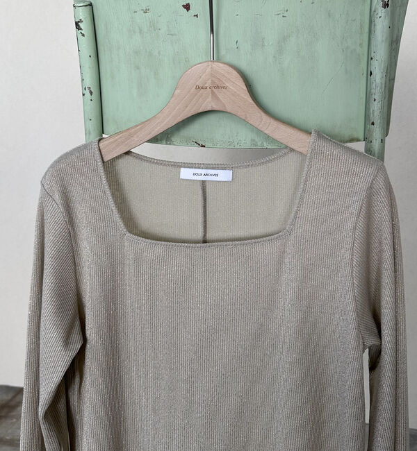 Doux archives「ラメスクエアネックロンＴｅｅ」|Tシャツ・カットソー|