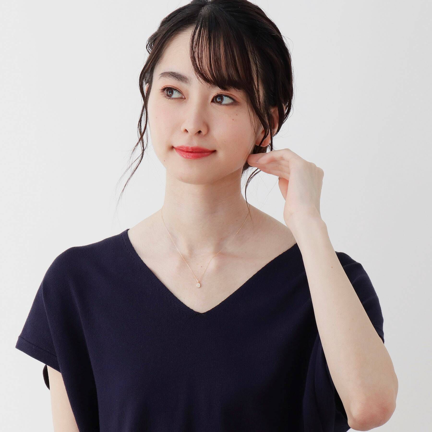 COCOSHNIK「K18ダイヤモンド ランダムパヴェ スクエアネックレス」|ネックレス|