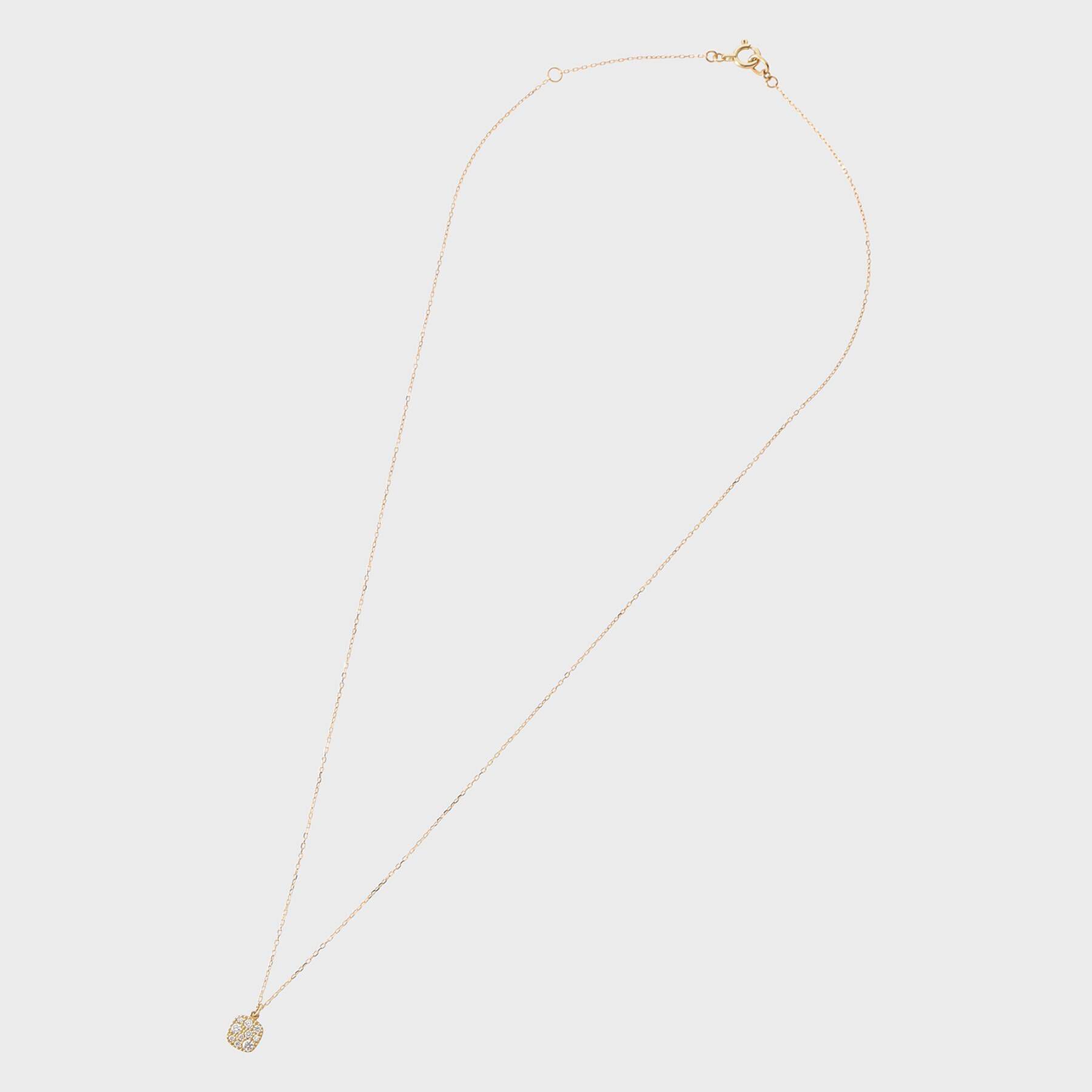 COCOSHNIK「K18ダイヤモンド ランダムパヴェ スクエアネックレス」|ネックレス|