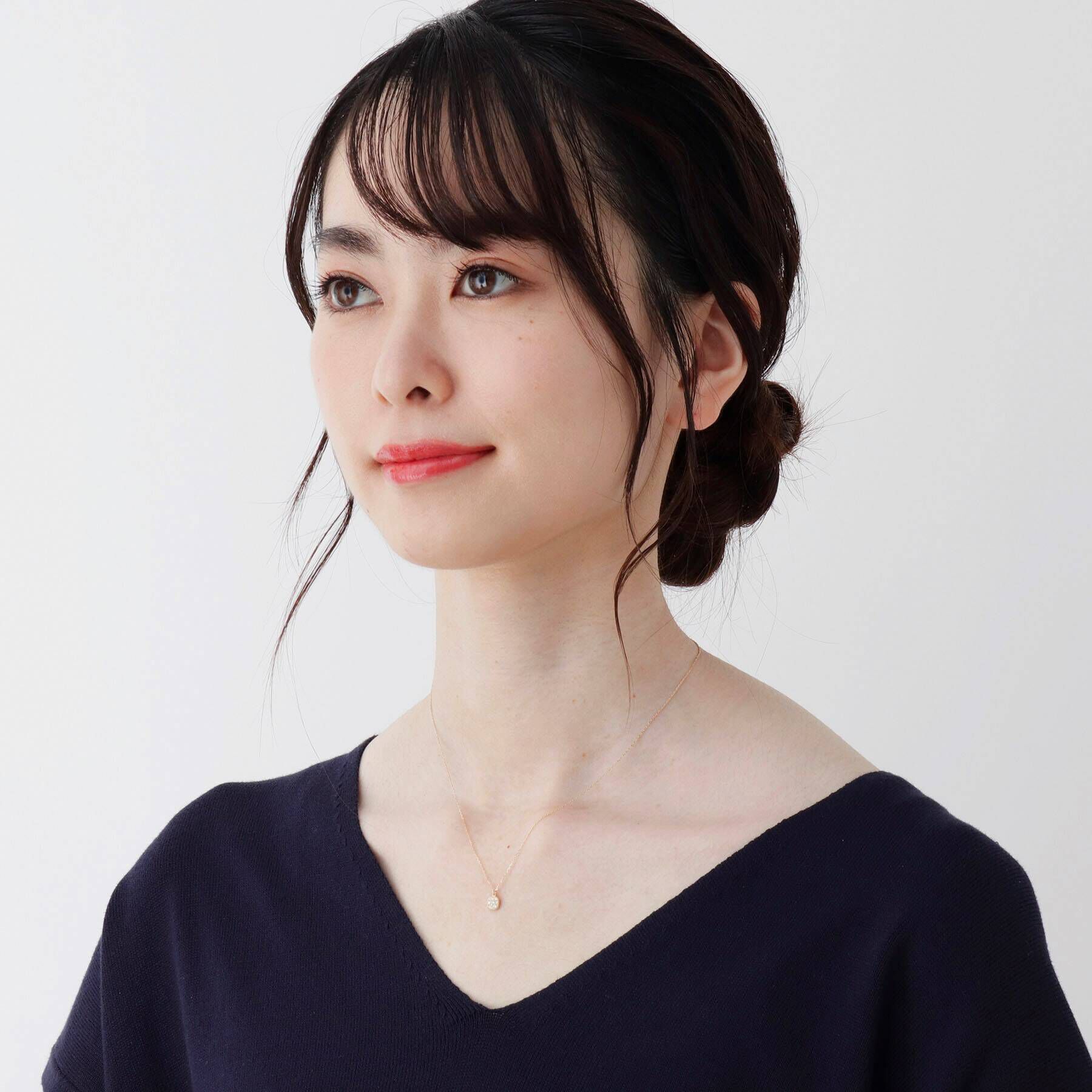 COCOSHNIK「K18ダイヤモンド ランダムパヴェ スクエアネックレス」|ネックレス|