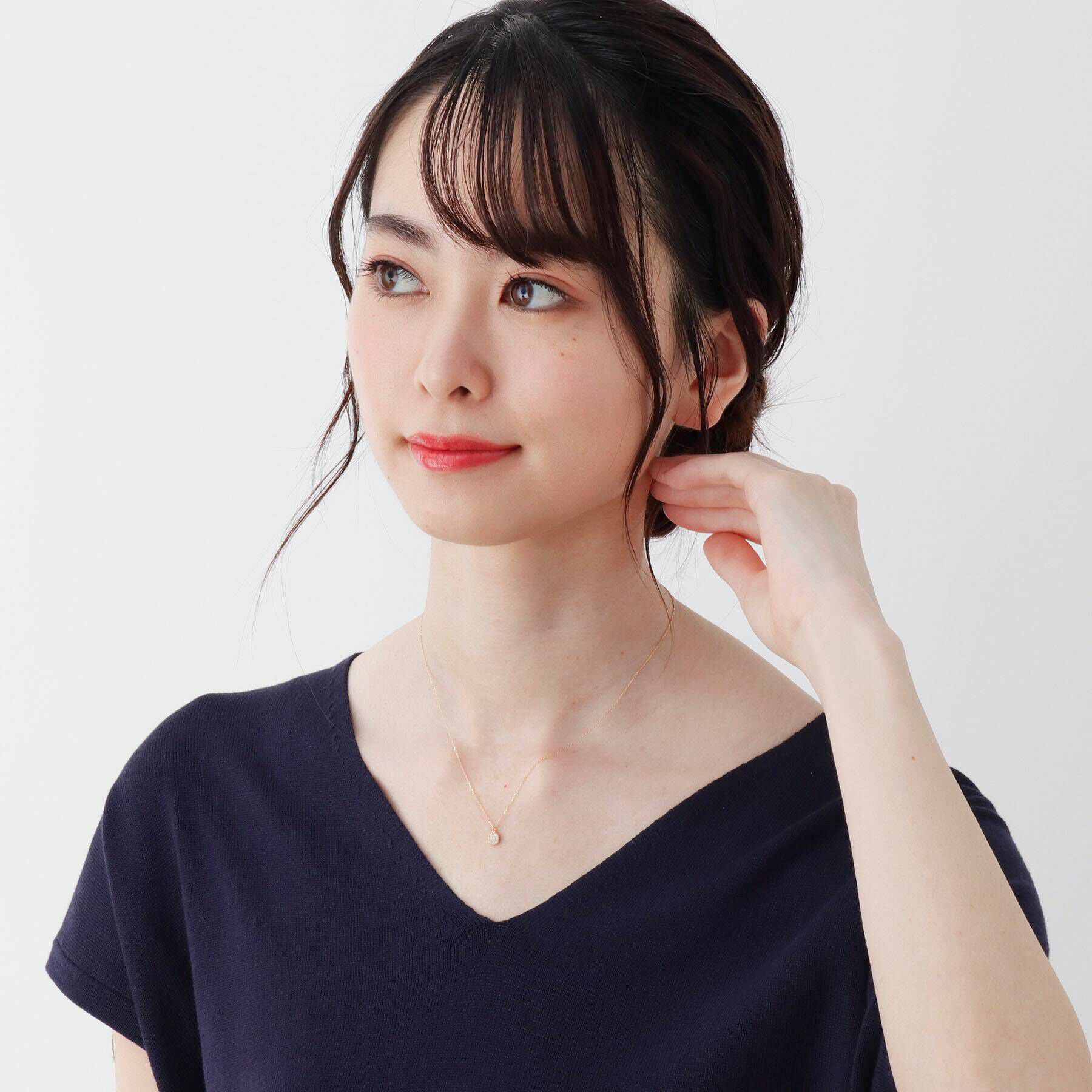 COCOSHNIK「K18ダイヤモンド ランダムパヴェ スクエアネックレス」|ネックレス|