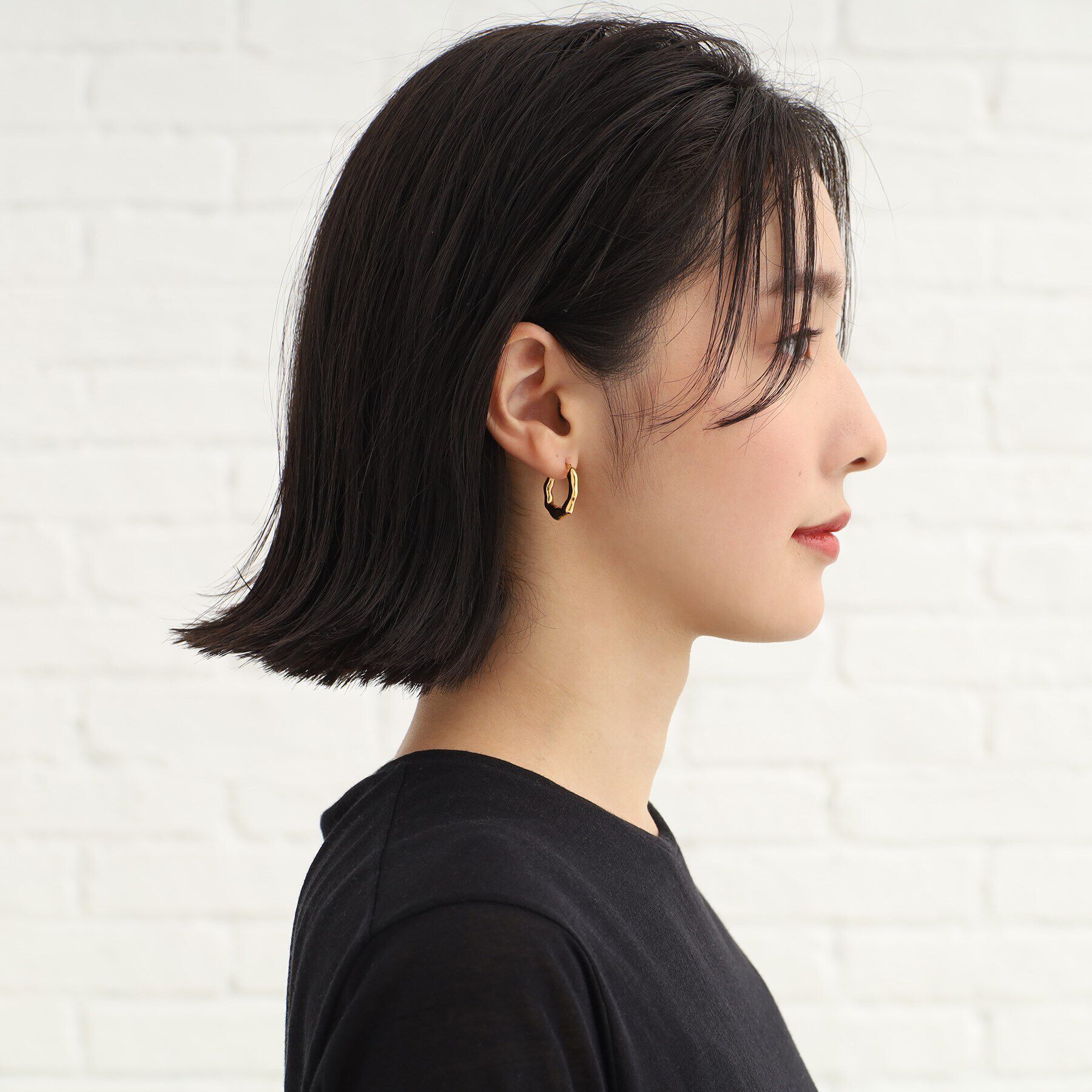 COCOSHNIK ONKITSCH「シルバー ニュアンスピアス オーバルフープ GP」|ピアス|