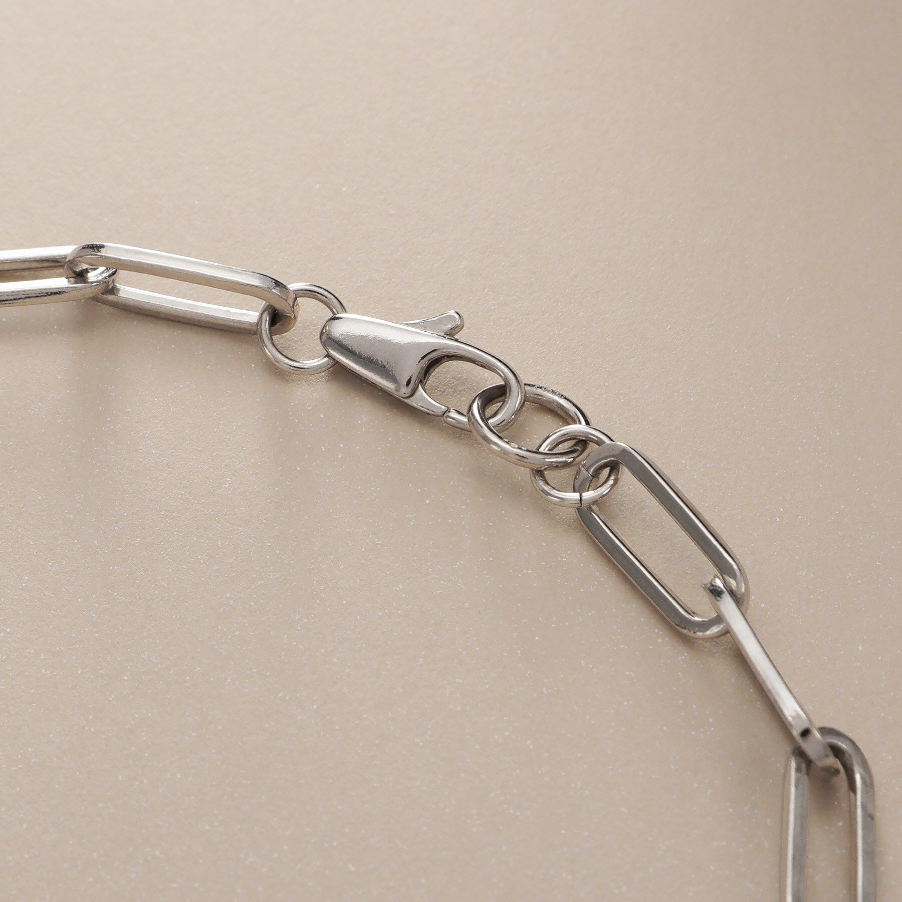 COCOSHNIK「プラチナ 中空プリムケーブルチェーンXL（20cm） ブレスレット」|ブレスレット・バングル|