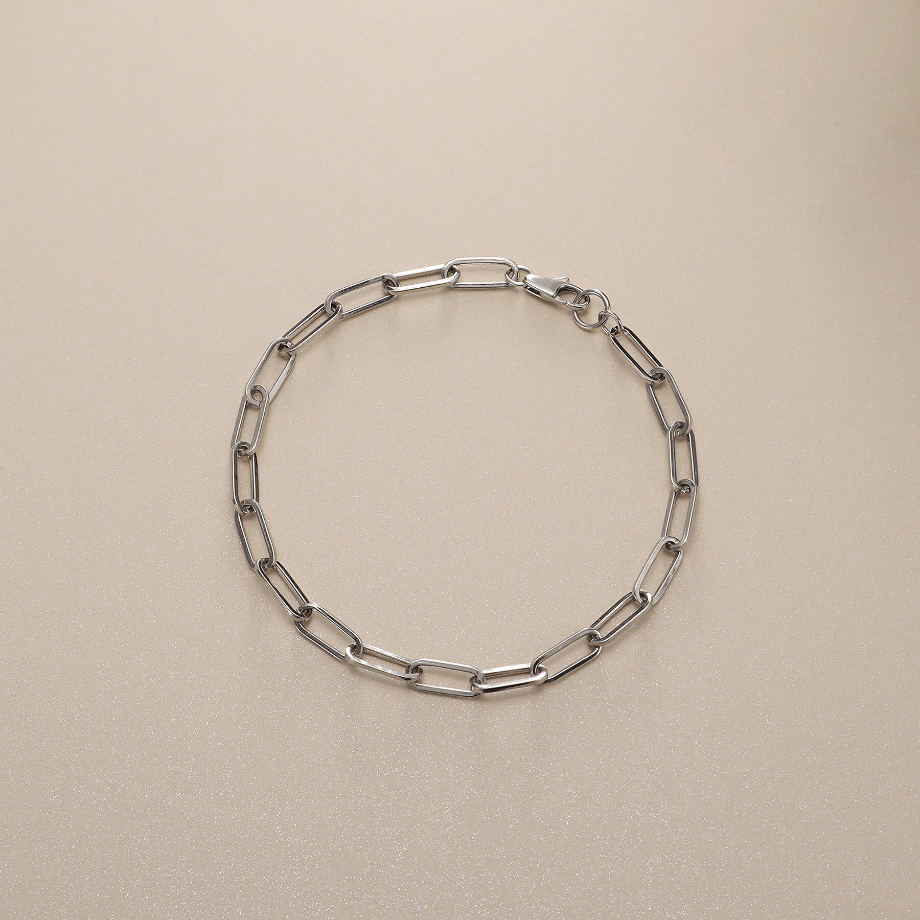 COCOSHNIK「プラチナ 中空プリムケーブルチェーンXL（20cm） ブレスレット」|ブレスレット・バングル|