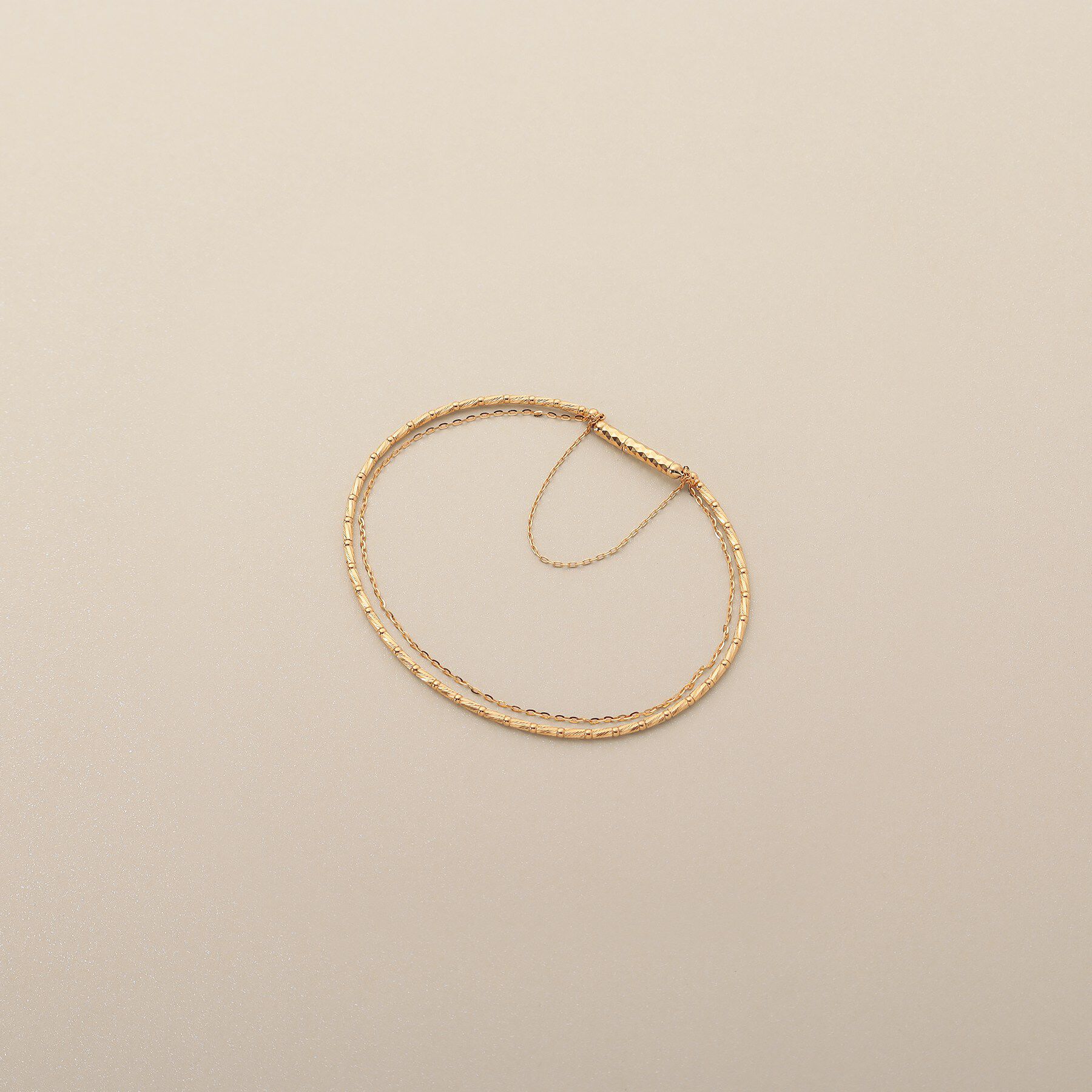 COCOSHNIK「K18カットビーズ&times;フラッシュアズキマグネット バングル」|ブレスレット・バングル|