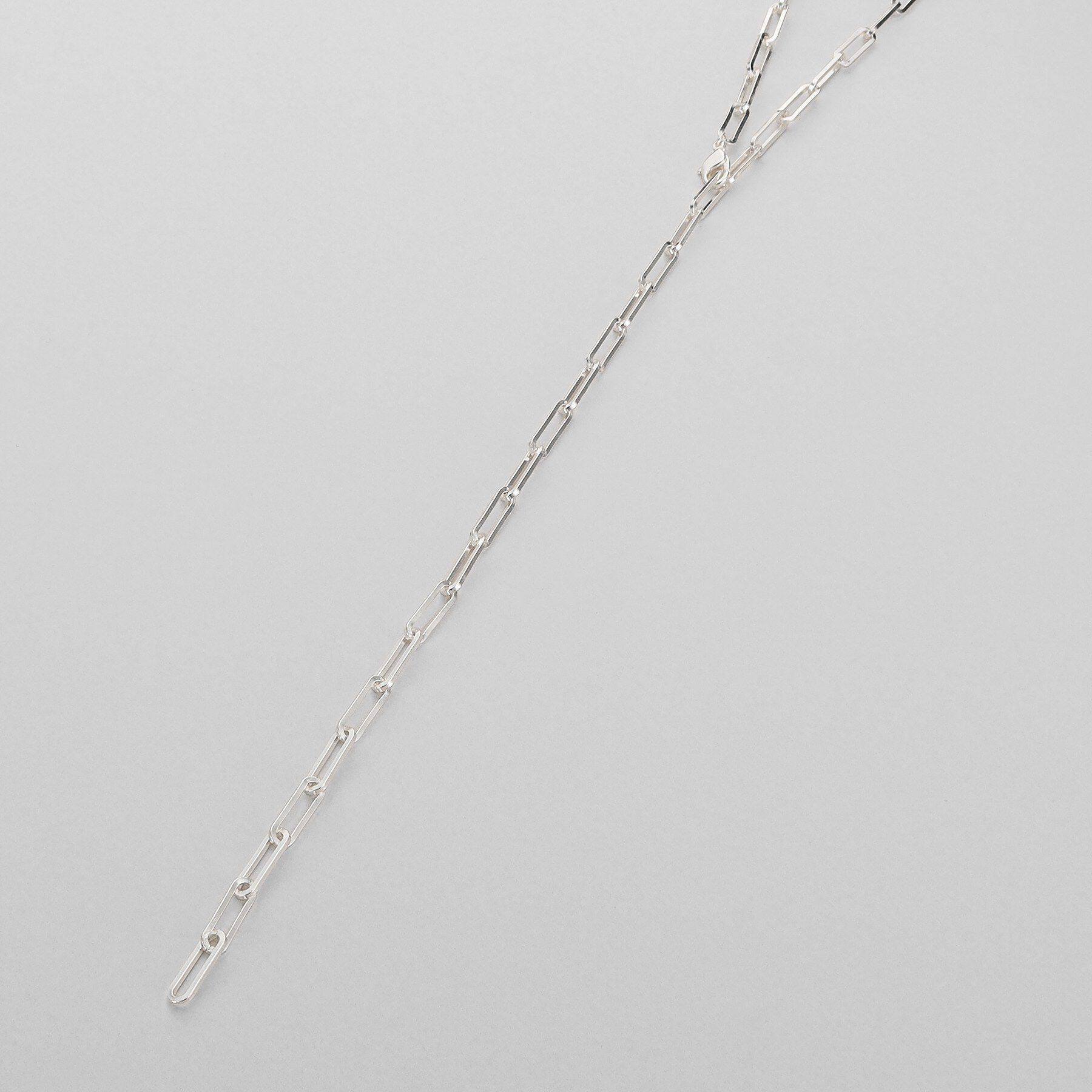 COCOSHNIK ONKITSCH「シルバー デザインチェーン フラットケーブル ラリエットネックレス」|ネックレス|